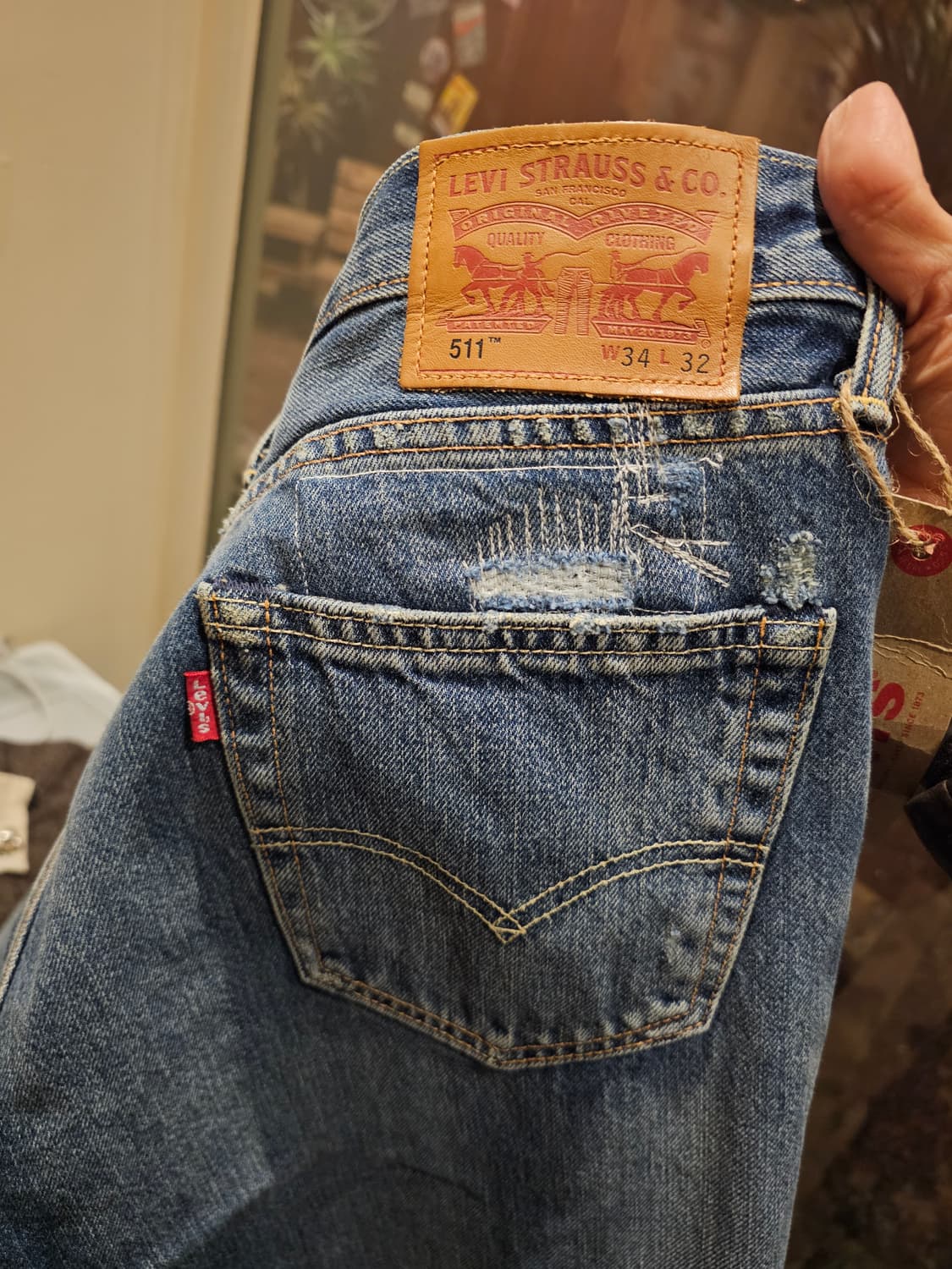 리바이스511 슬림스트레이트핏 디스진 34x32 상품이미지4