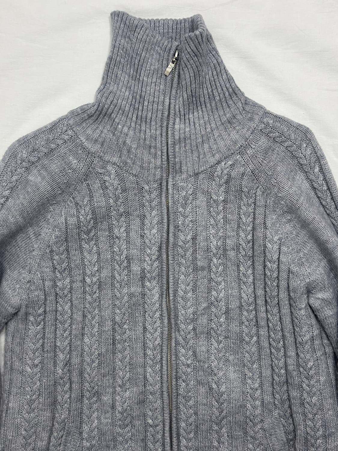 gray pearl knit zipup 상품이미지2