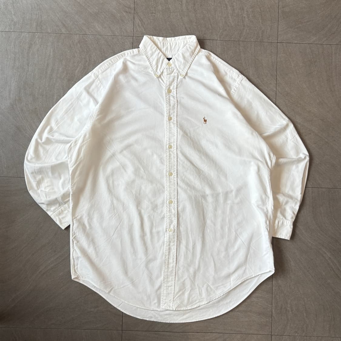 폴로 화이트 멀티 포니 로고 옥스포드 셔츠 상품이미지1