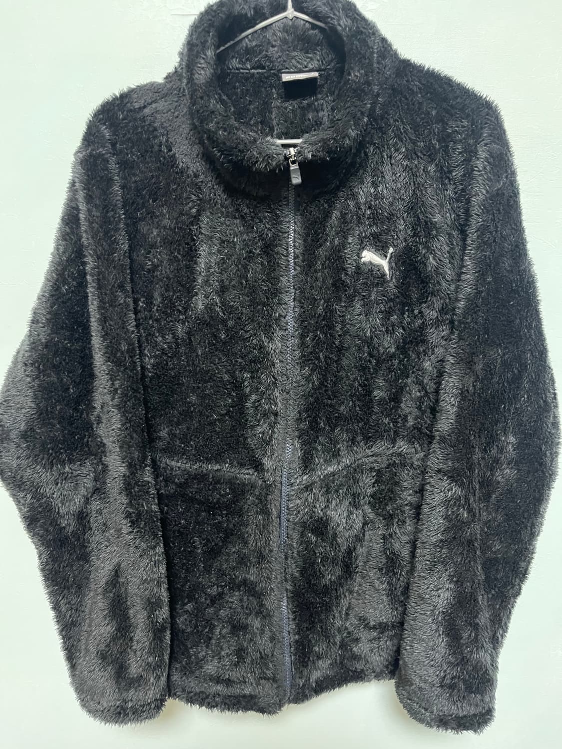 푸마 블랙 뽀글이 플리스 집업 상품이미지1