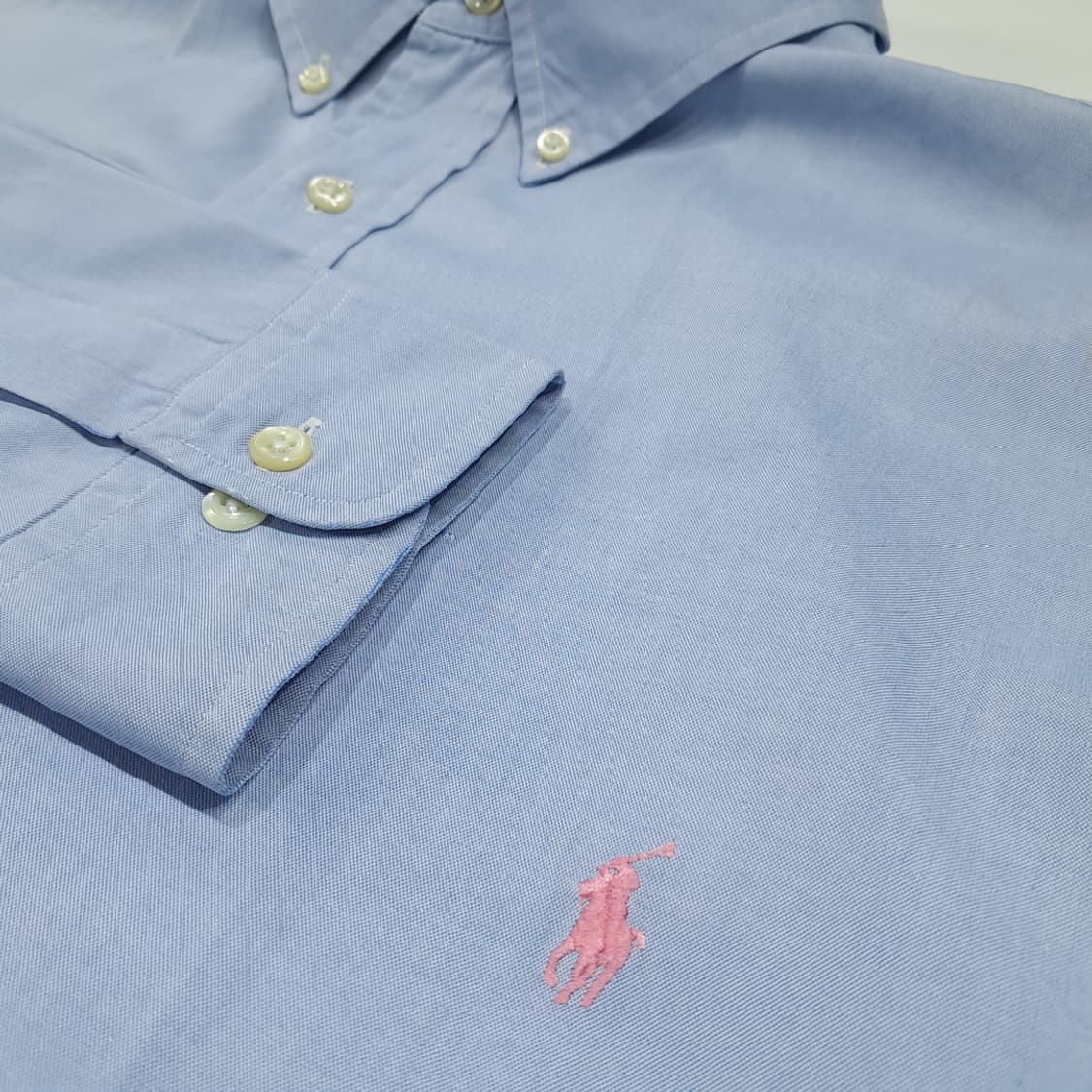 CL606 2XLT 폴로 90s 홍콩판 핑크포니 스카이블루 셔츠 남방 상품이미지4