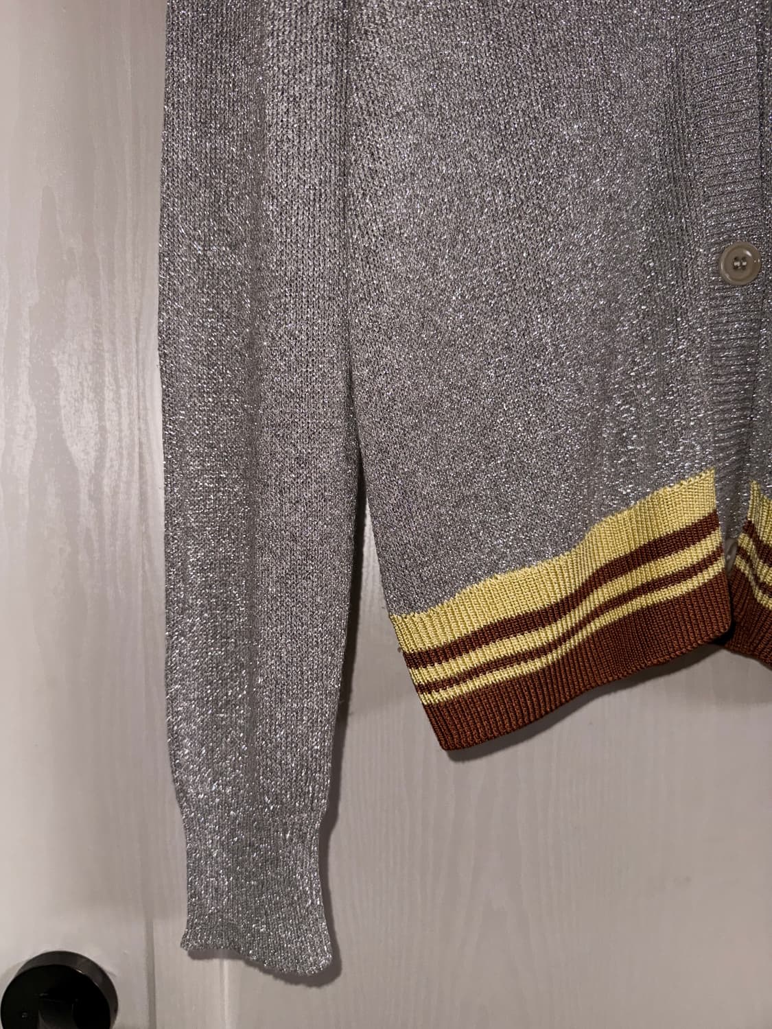 Silver Metalic Knit Cardigan 상품이미지3