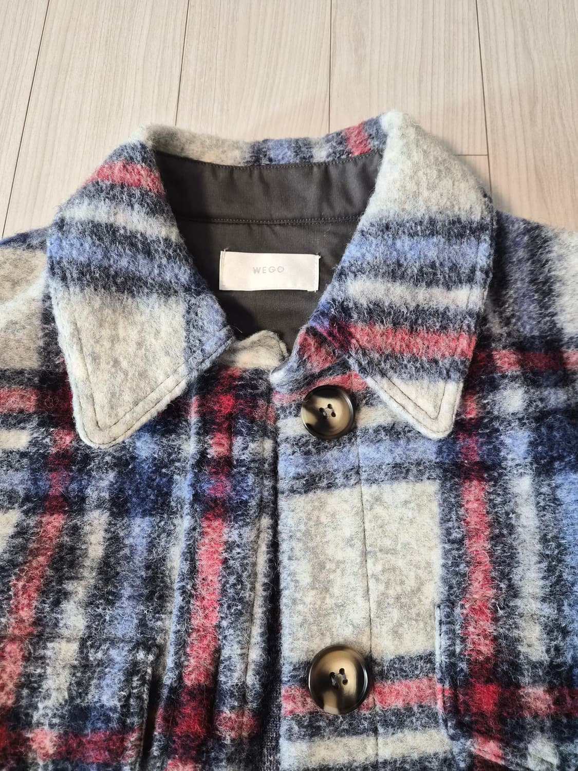 [WEGO] 위고 체크 울 스타일 포근한 셔츠 자켓 (셔켓) 상품이미지4