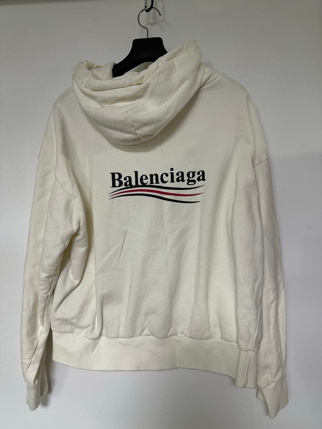 발렌시아가 웨이브 로고 후드티 아이보리 상품이미지2