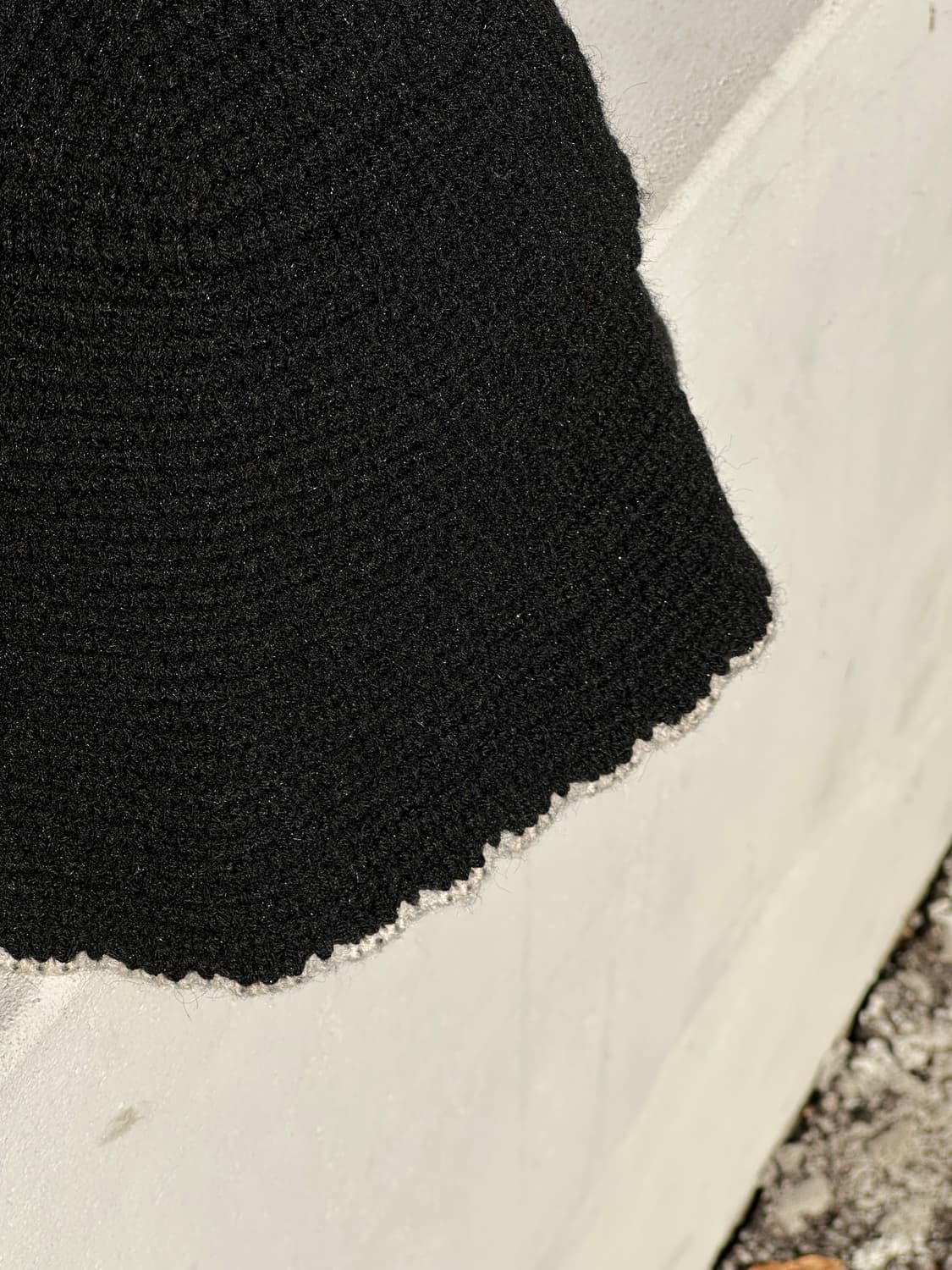 [F] 블랙 울 니트 버킷햇 모자 상품이미지4