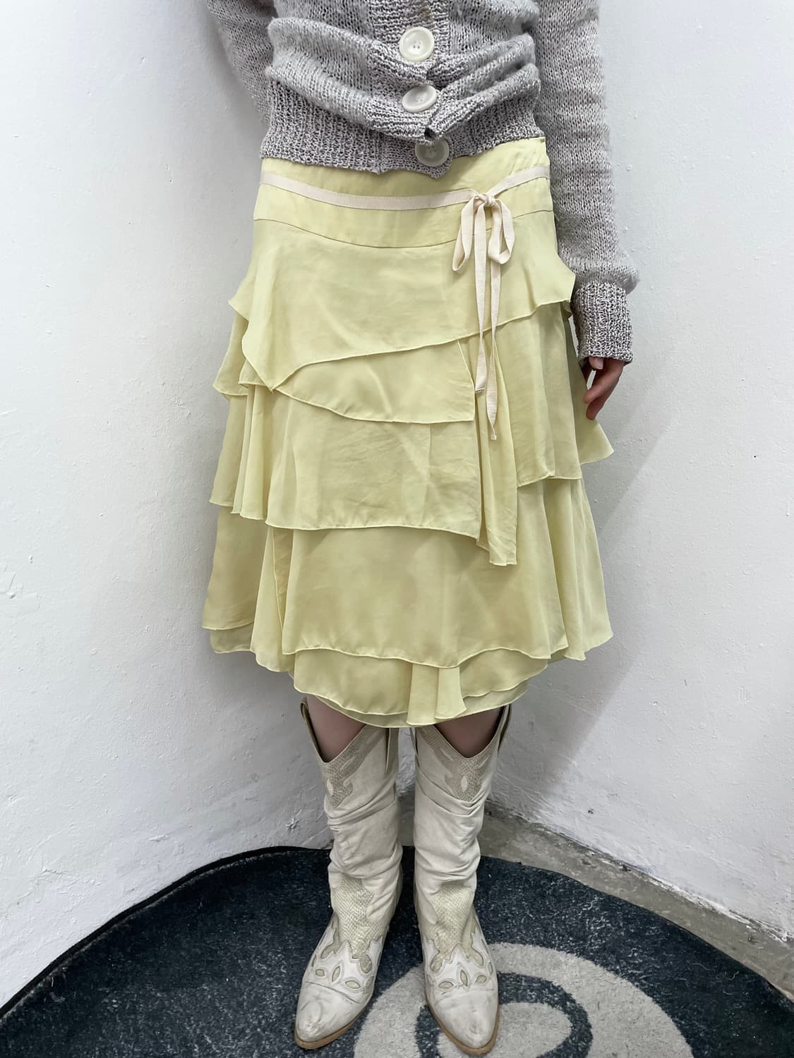 레몬 시어 프릴 캉캉 스커트🍋 상품이미지1