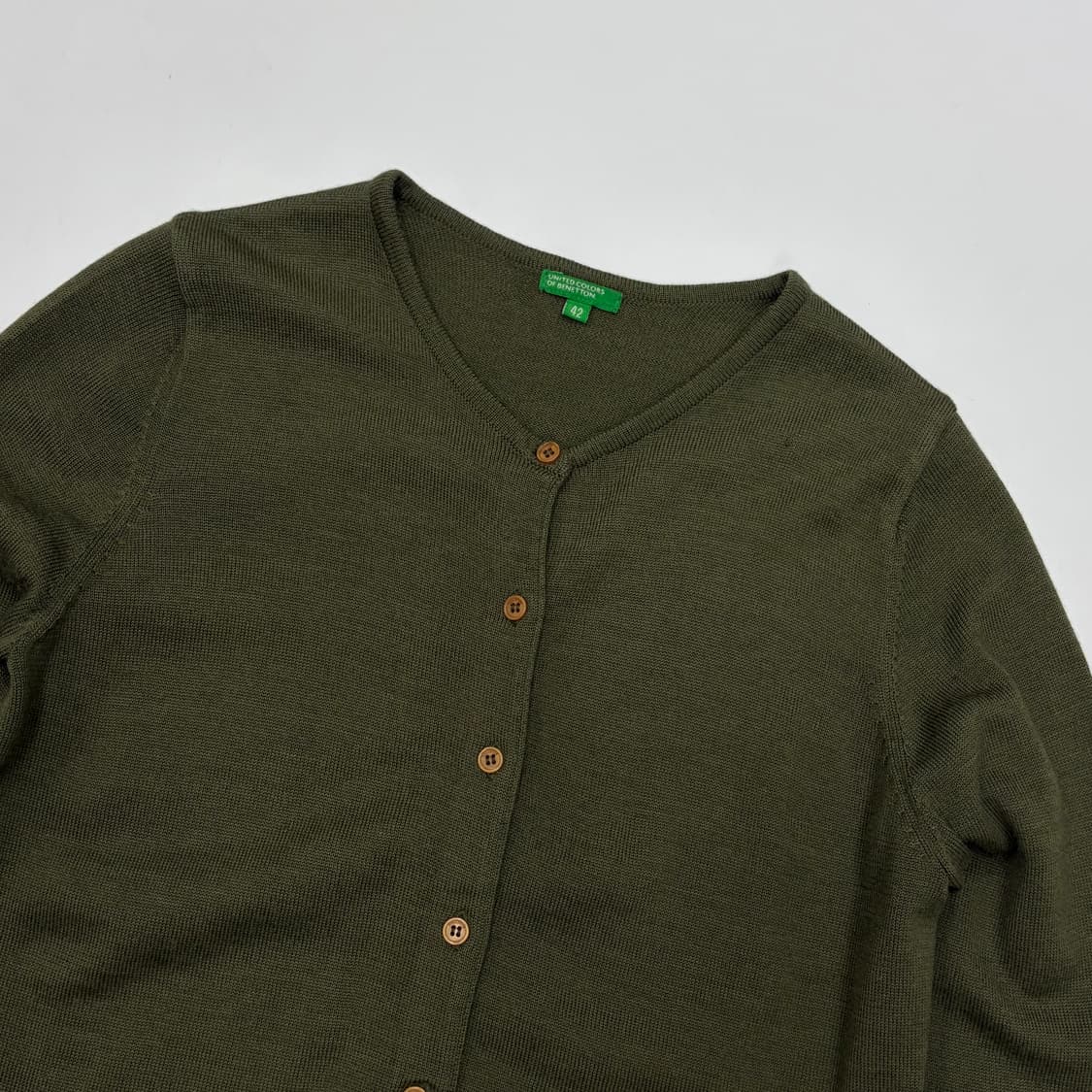 Benetton 베네통 올리브그린 가디건 42 상품이미지2