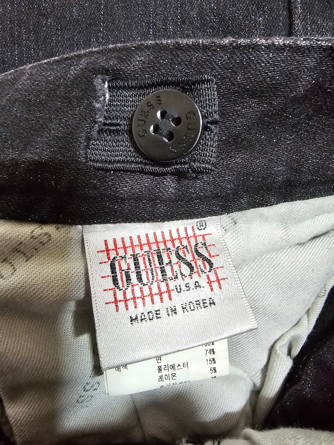 게스 블랙펄 스와르브스키 스판 기모 스키니 68-165  27인치 상품이미지10