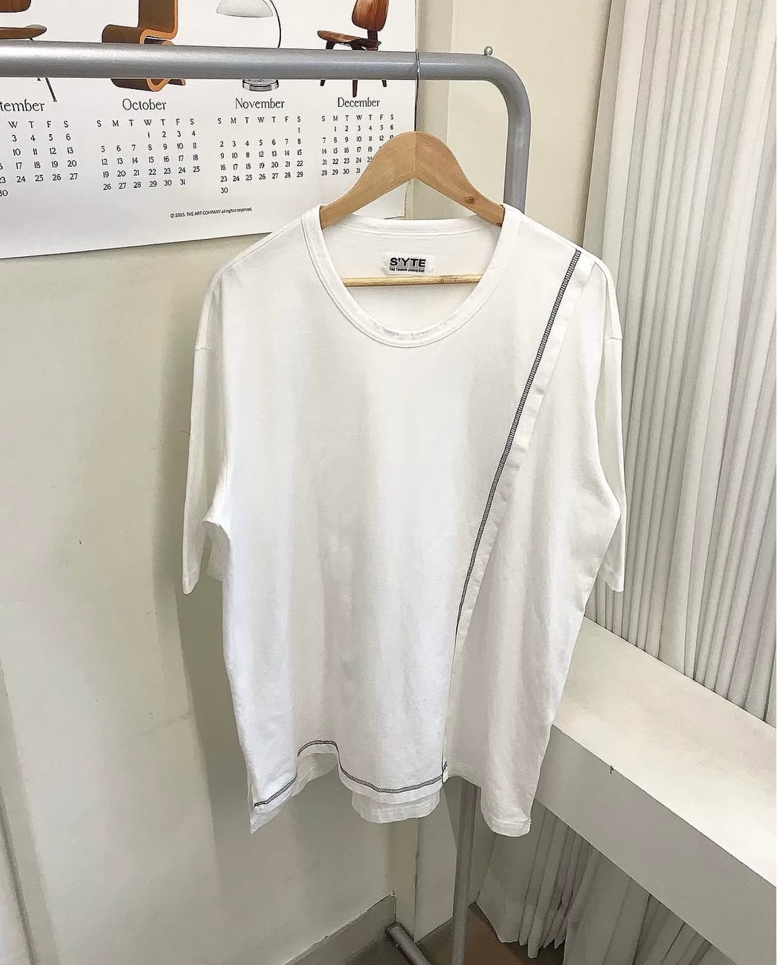 요지야마모토 절개 반팔티 상품이미지1