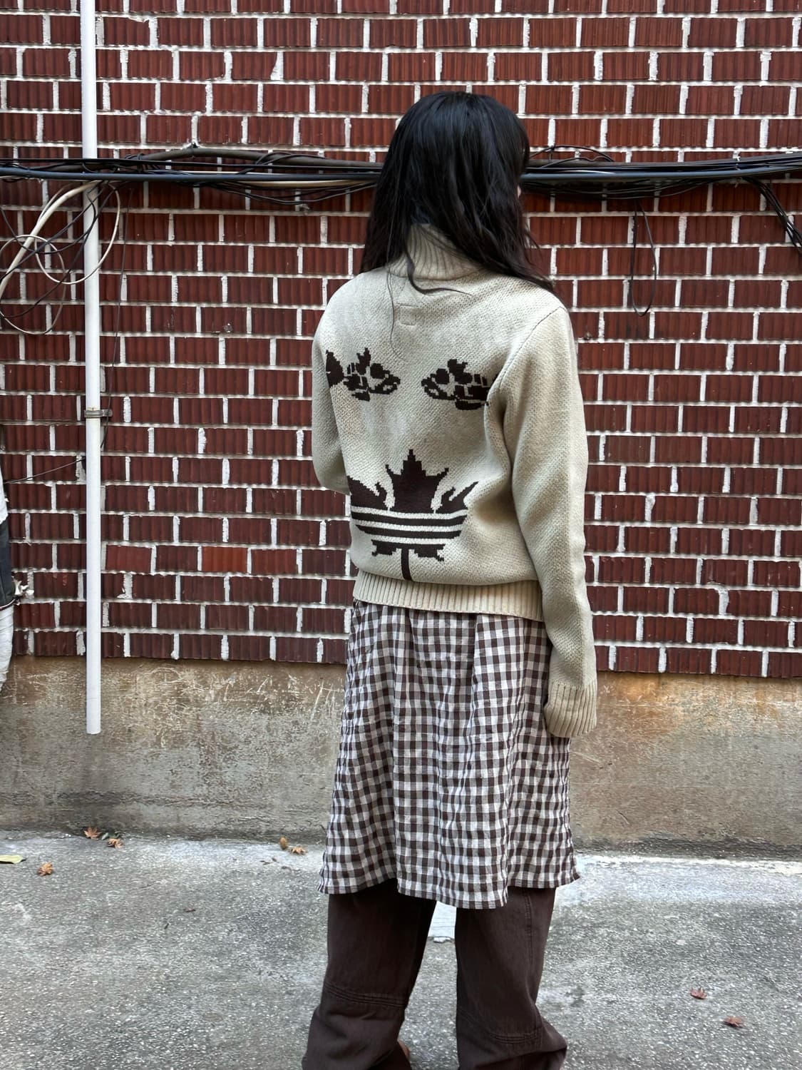 아디다스 뽀글이 아디다스 코위찬 체크 스커트 비슬로우 팬츠 코디세트 상품이미지8