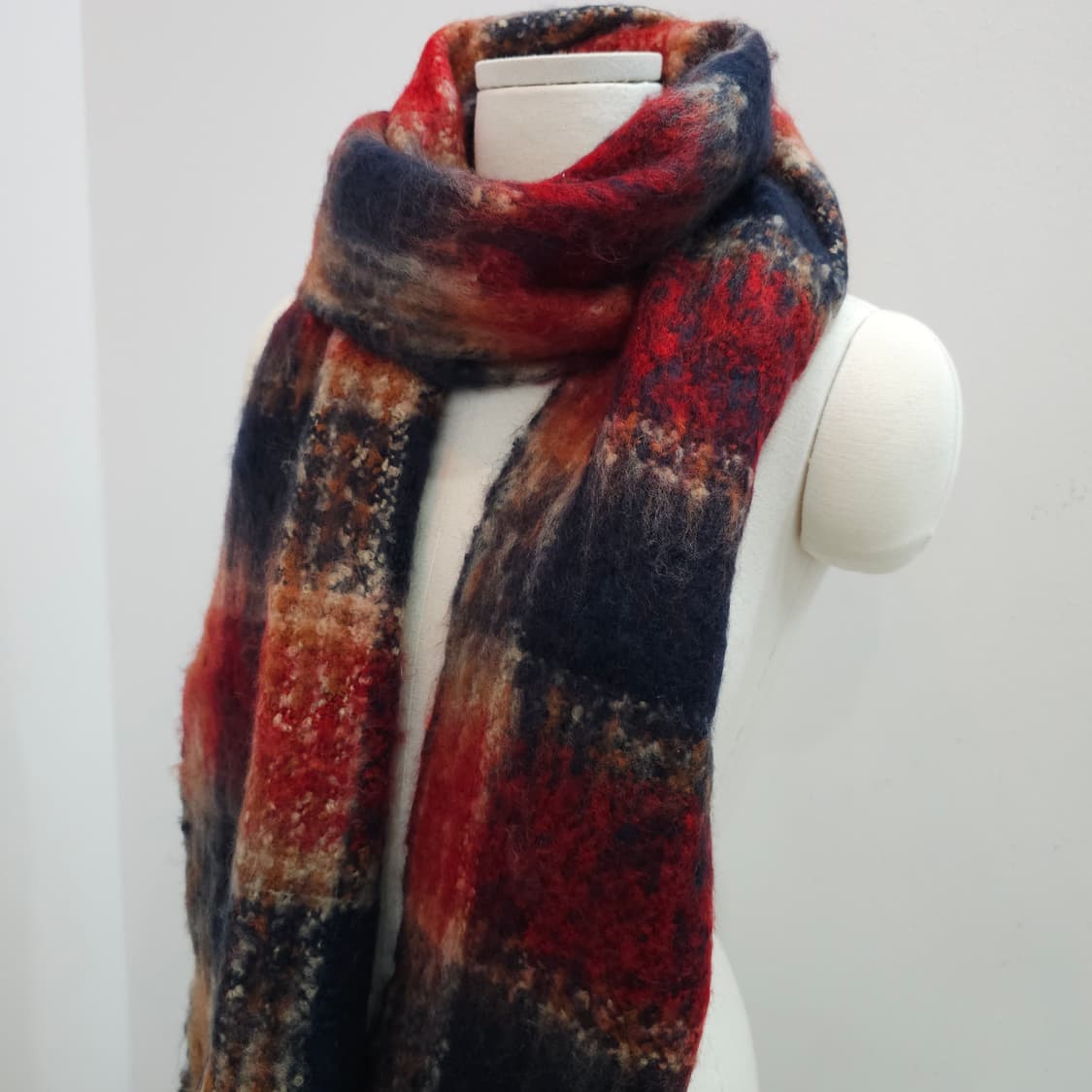 모헤어 체크 머플러 남녀공용  상품이미지3