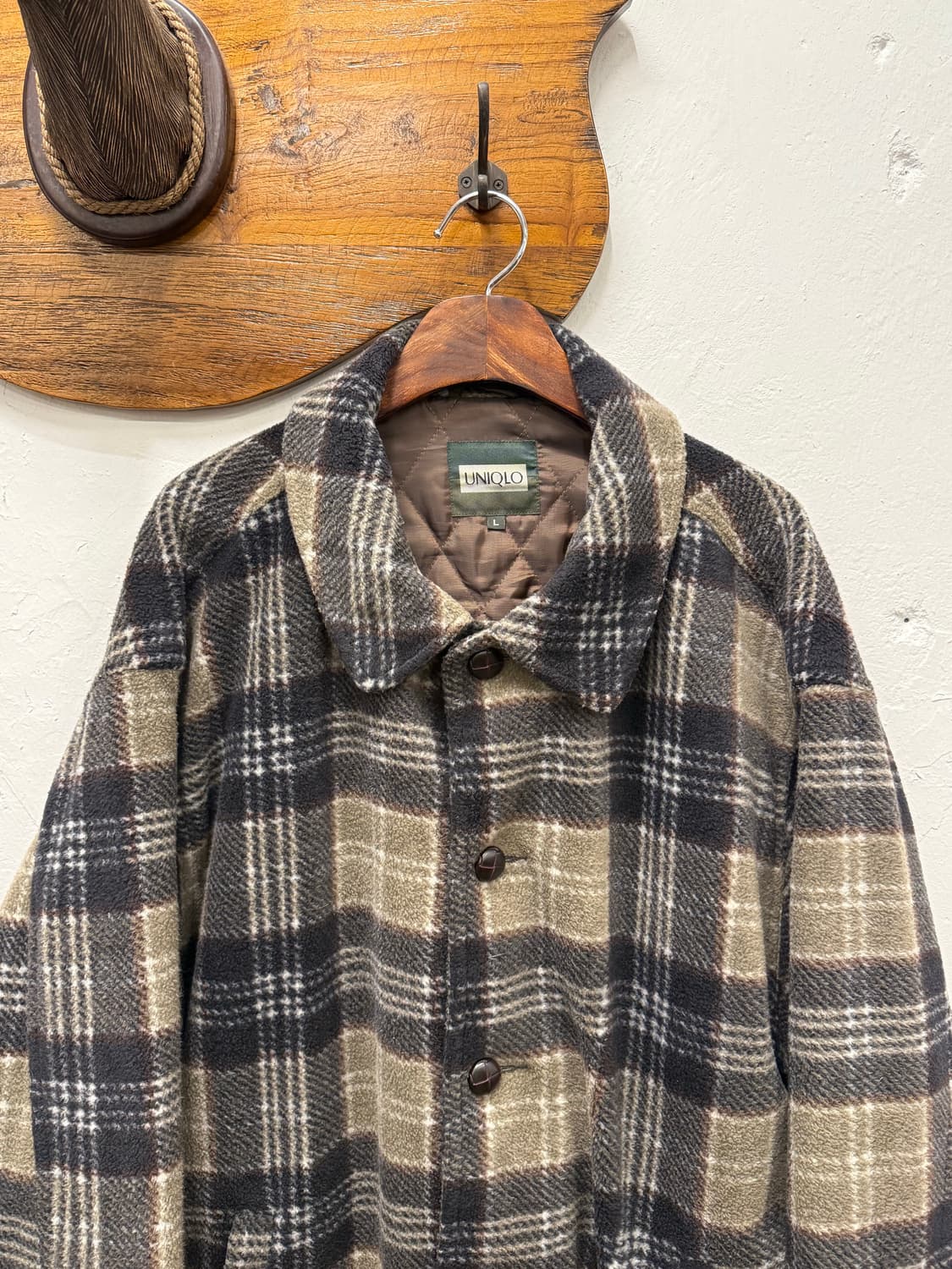 L) Old UNIQLO Plaid Quilted Lined Jacket 상품이미지2