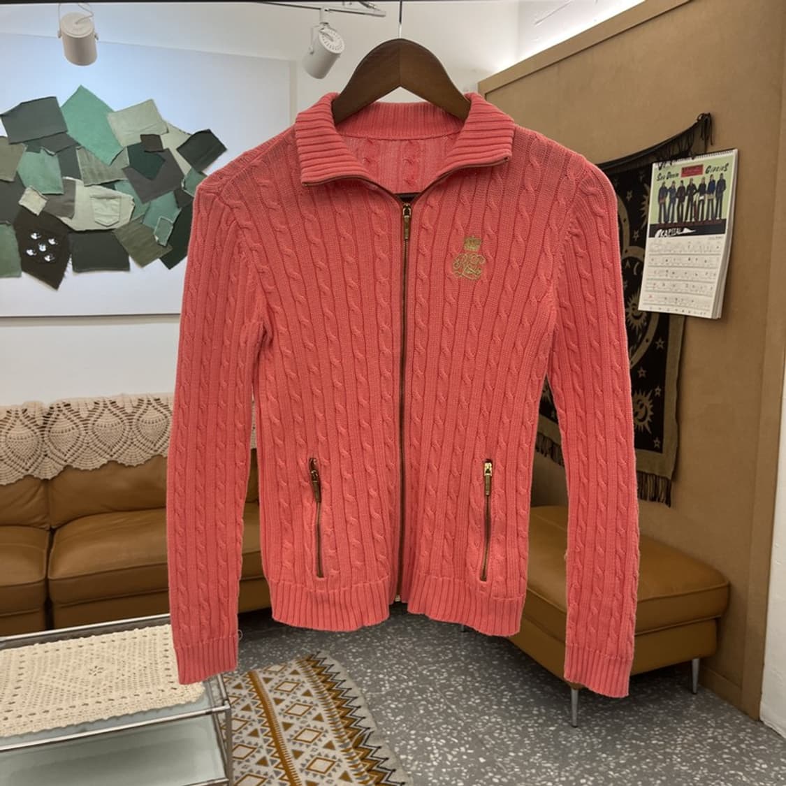 폴로 랄프로렌 Y2K 딸기우유 코랄 핑크 가디건 85 C10874 상품이미지3