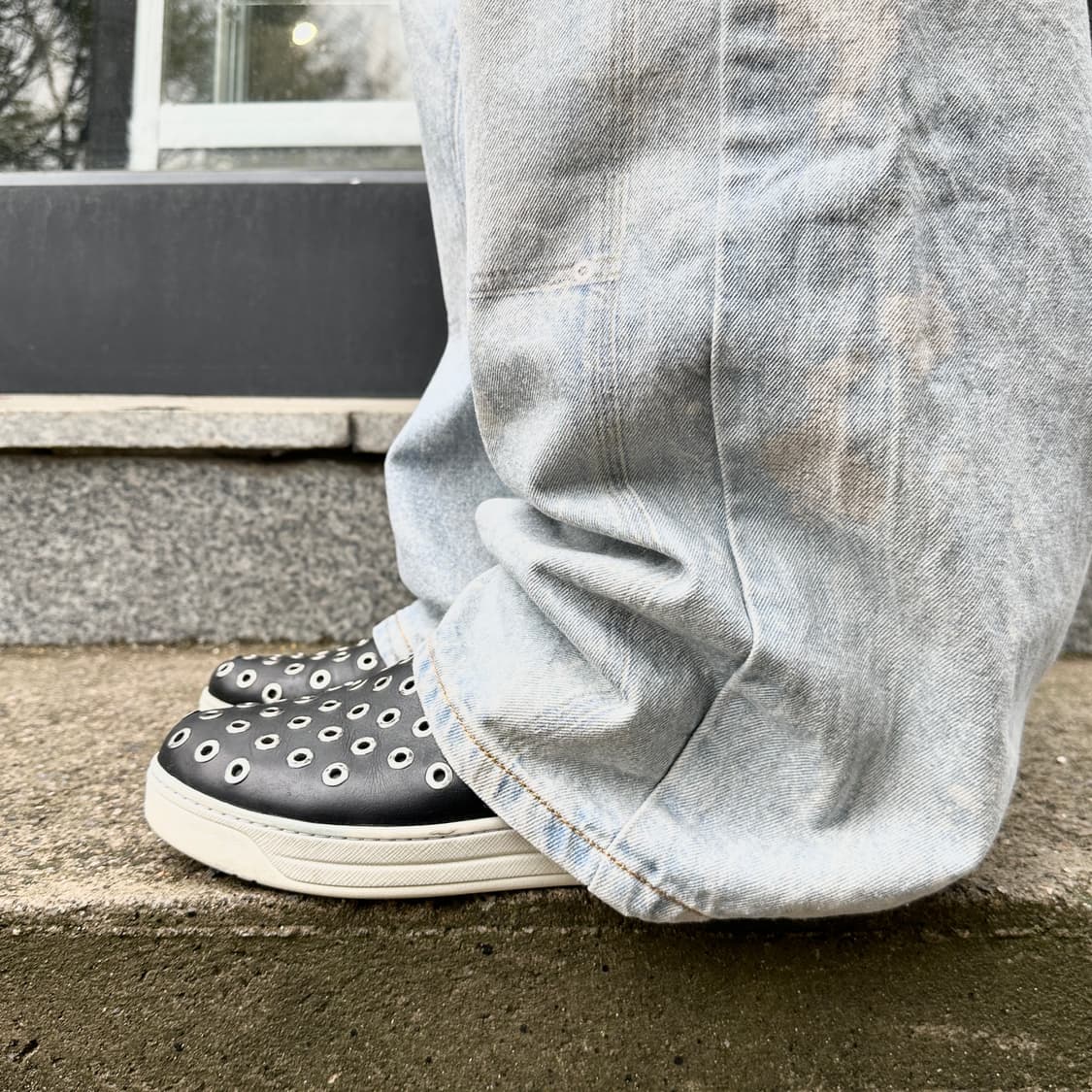 00s 프라다 스포츠 블랙 그로멧 슬립온 플랫 슈즈 상품이미지10