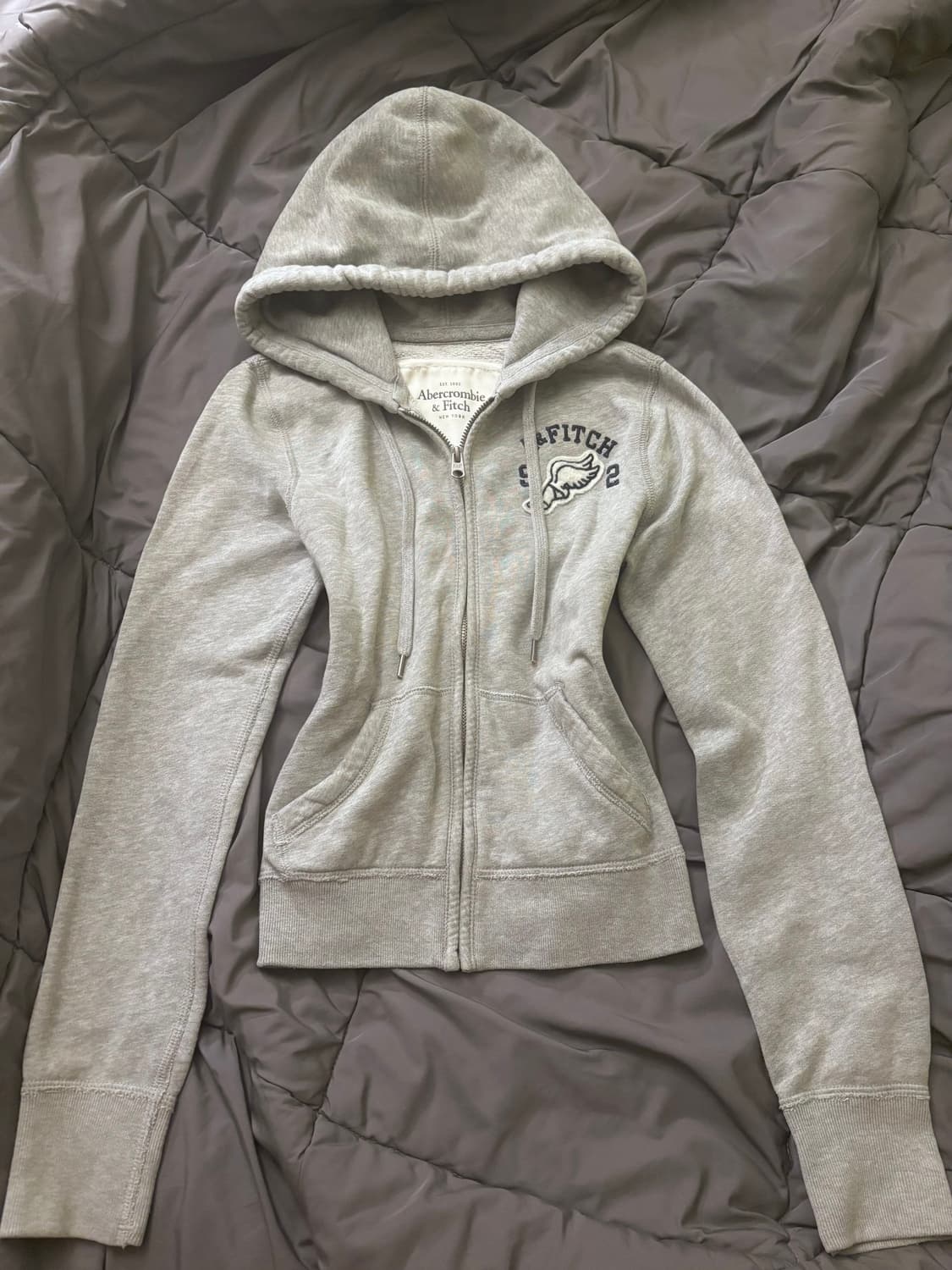 대대장 아베크롬비 딱붙핏 후드집업s 연그레이 상품이미지2
