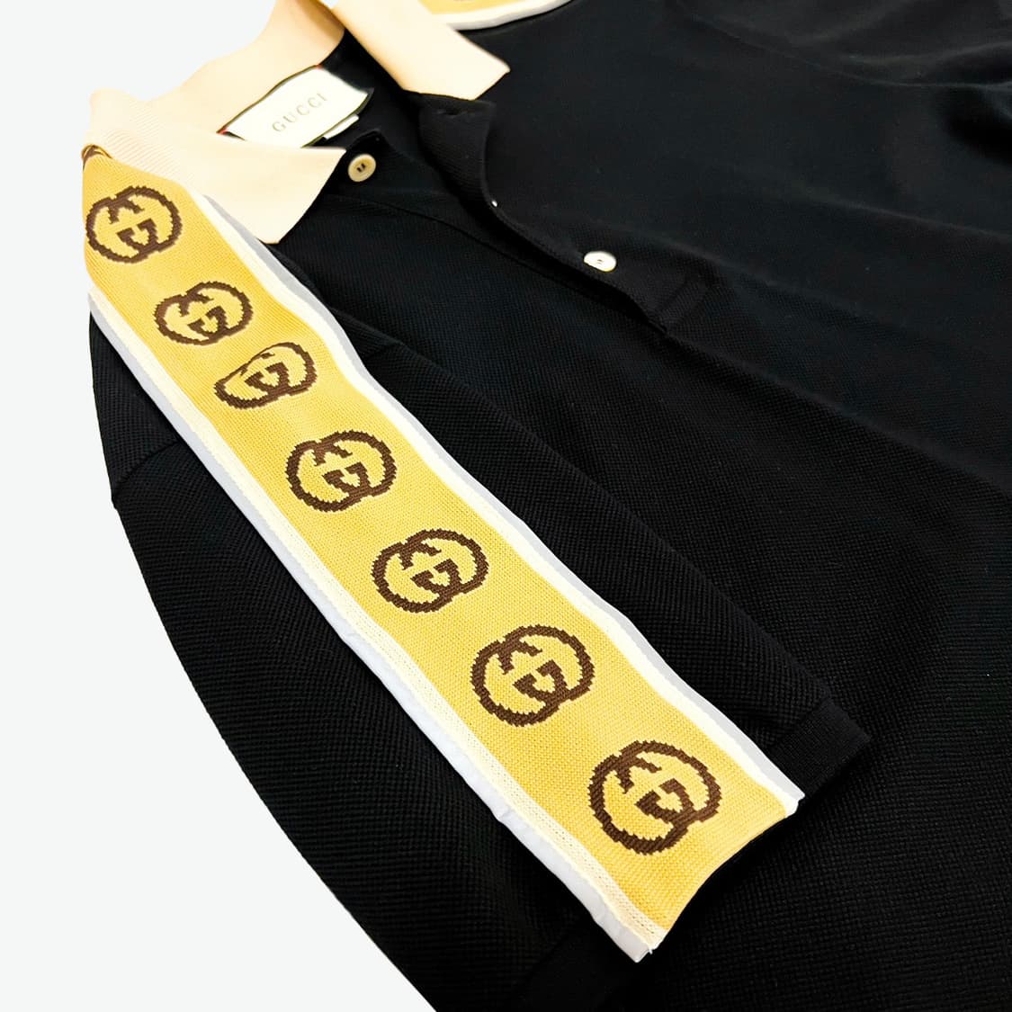 [S] 구찌 인터로킹 G 스트라이프 카라티 반팔 상품이미지5