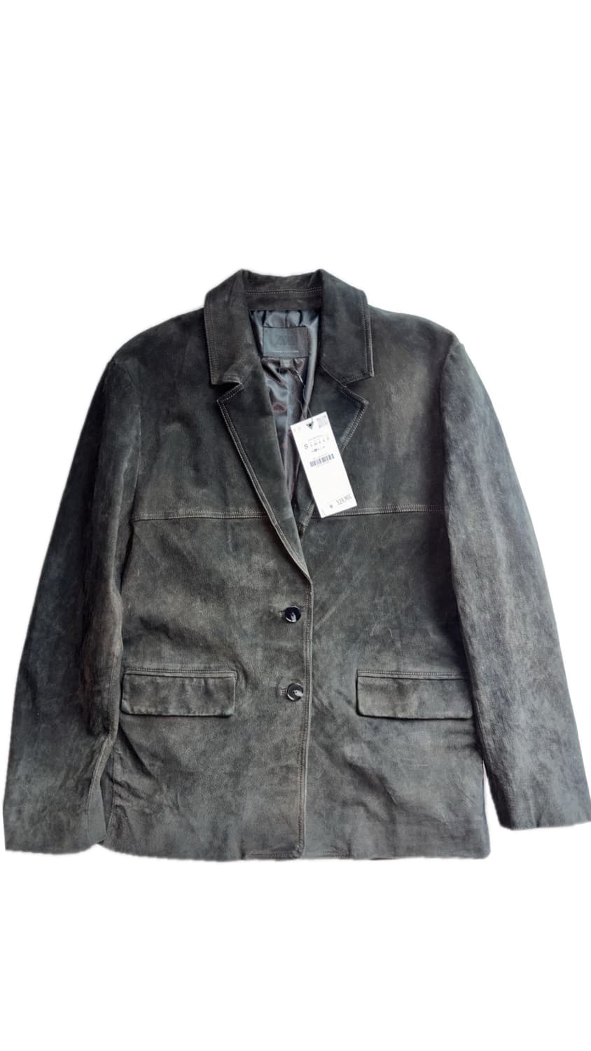 100% 스웨이드 가죽 포켓 블레이저 상품이미지6