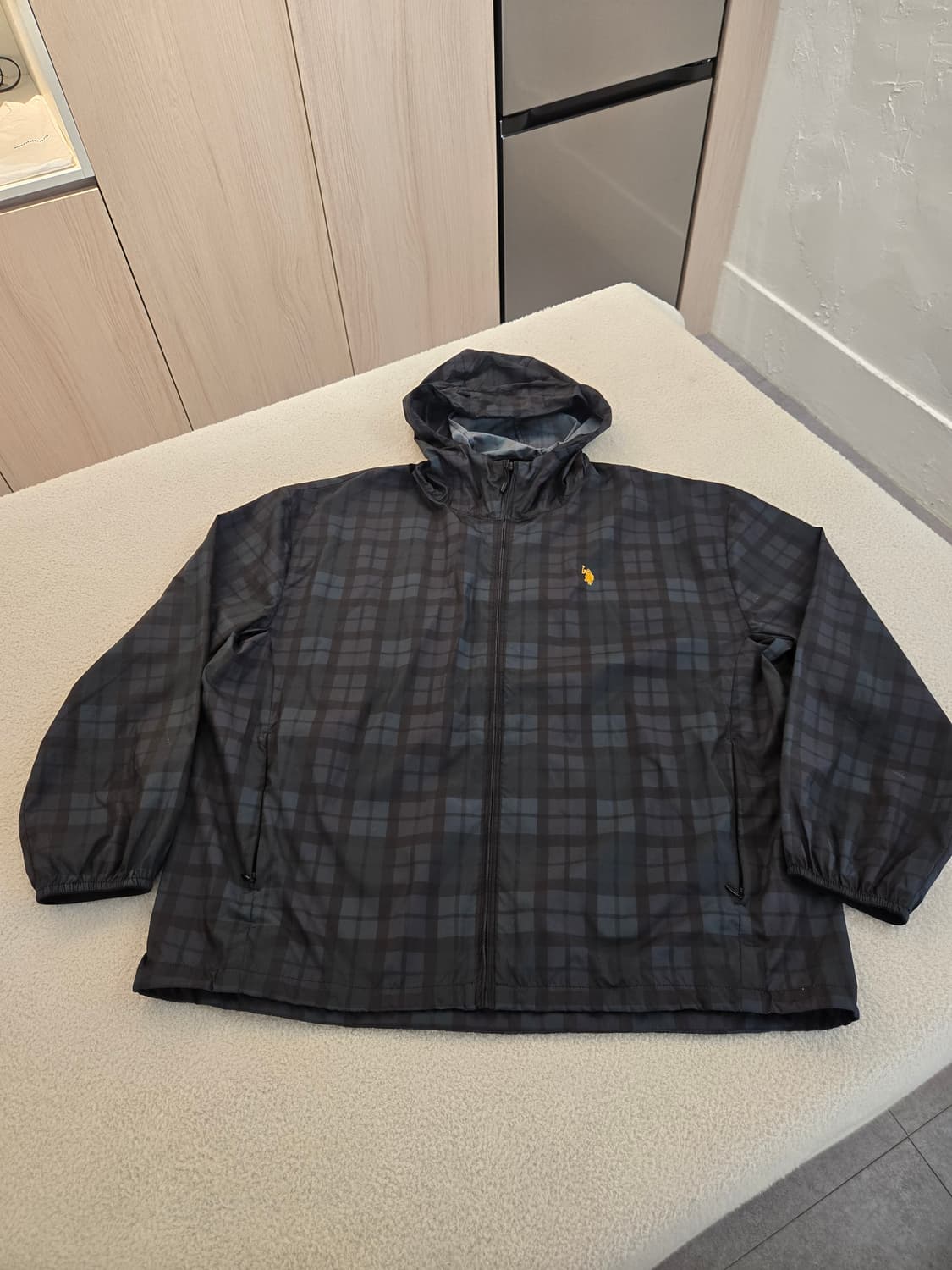 폴로 체크 후드 바람막이 점퍼(바스락, 홀겹) 100 상품이미지2