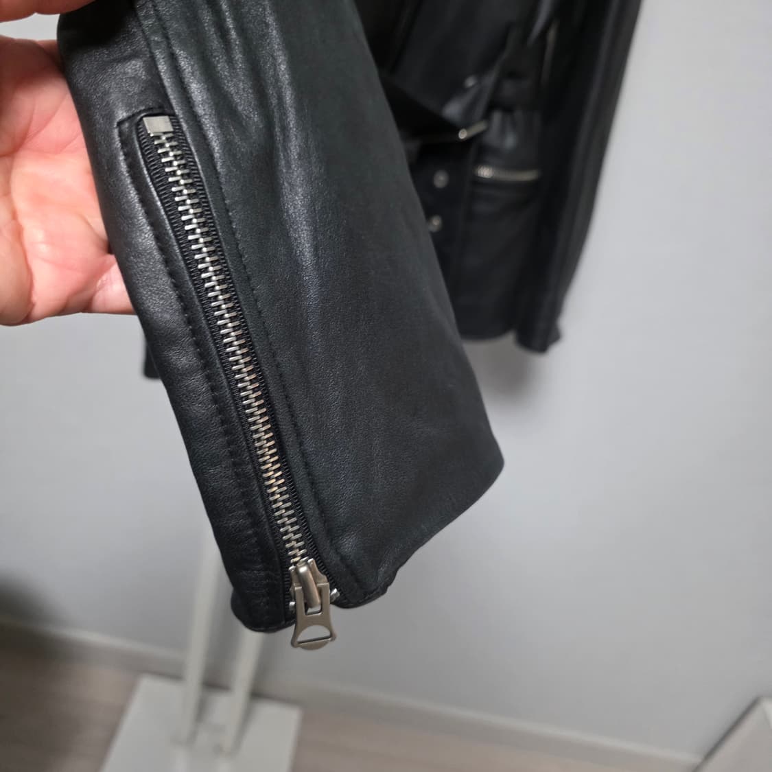 지컷 벨트 라이더 양가죽 자켓 블랙 상품이미지6