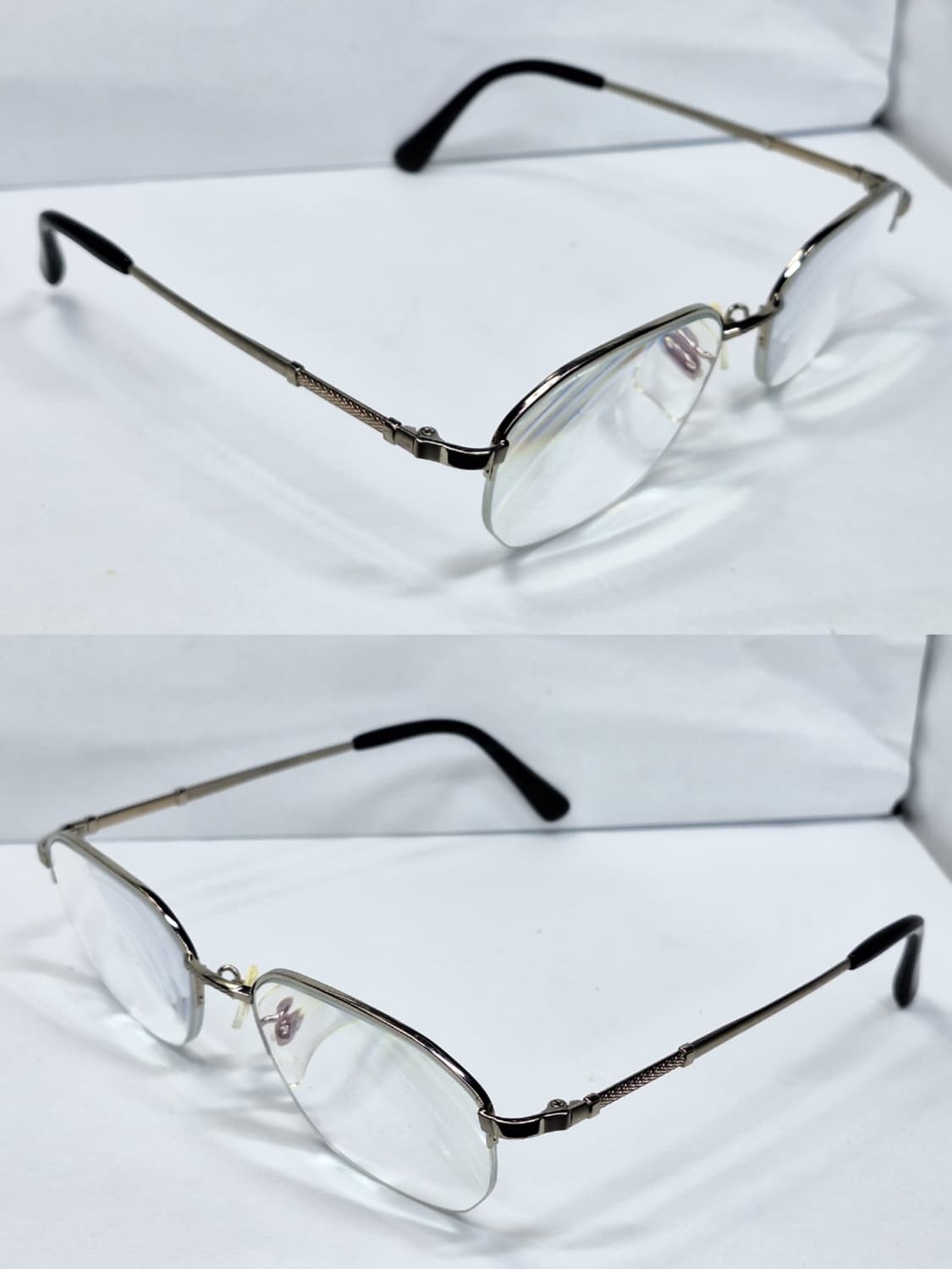 일제 공방 하이엔드 순티타늄 귀금속 세공 화이트골드 K1WG 반무테 안경 상품이미지2