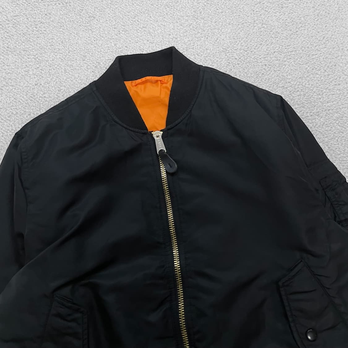 알파인더스트리 ma-1 항공점퍼 자켓 블랙 상품이미지2