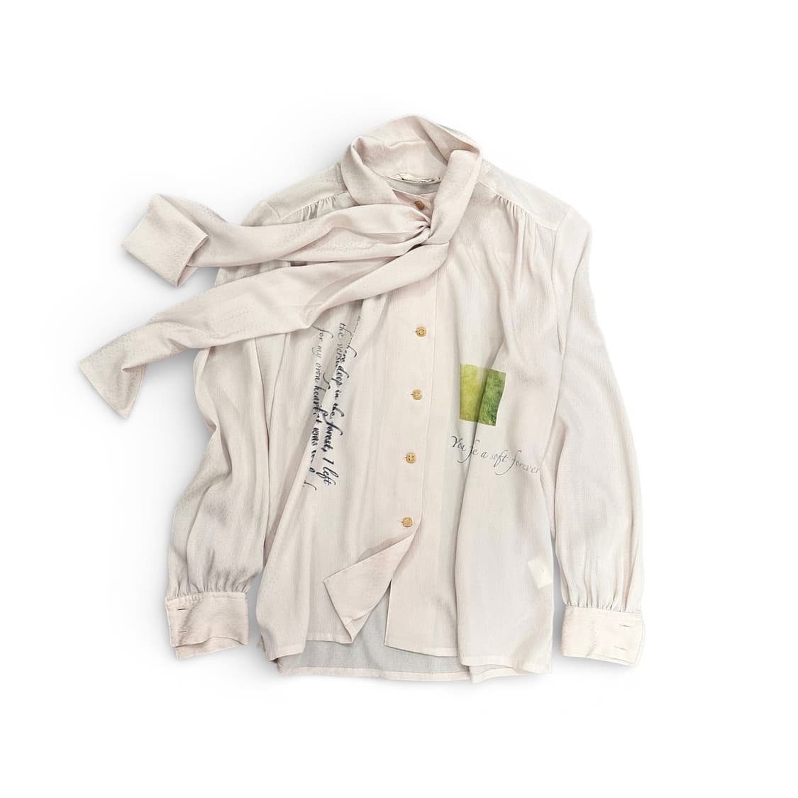 Lettering See Through Muffler Shirt 상품이미지1