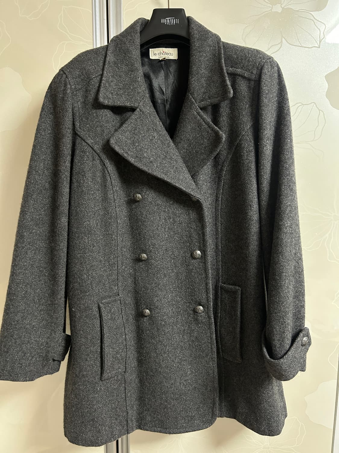 [Le Château] 빈티지 차콜 울 블렌드 더블 코트 상품이미지2