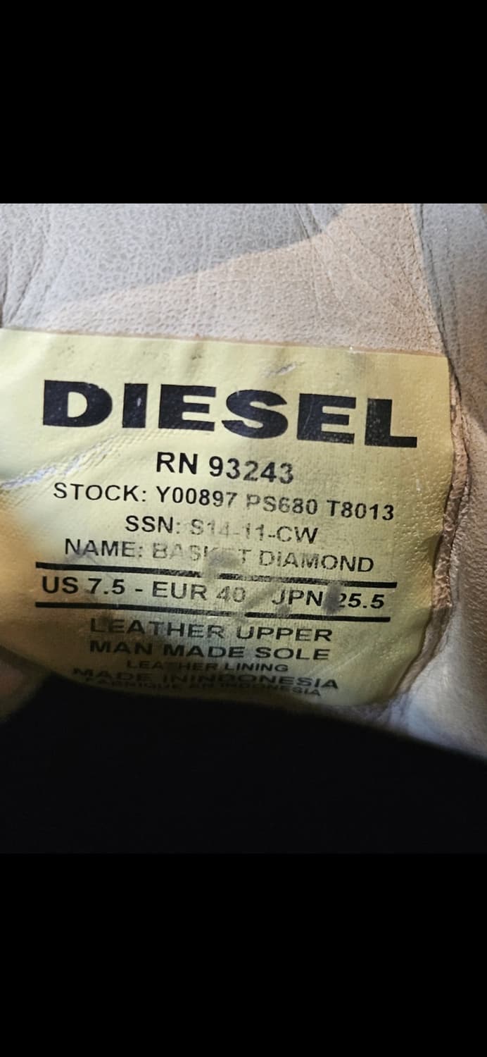 디젤 하이탑 소가죽 스웨이드 스니커즈 255 상품이미지6