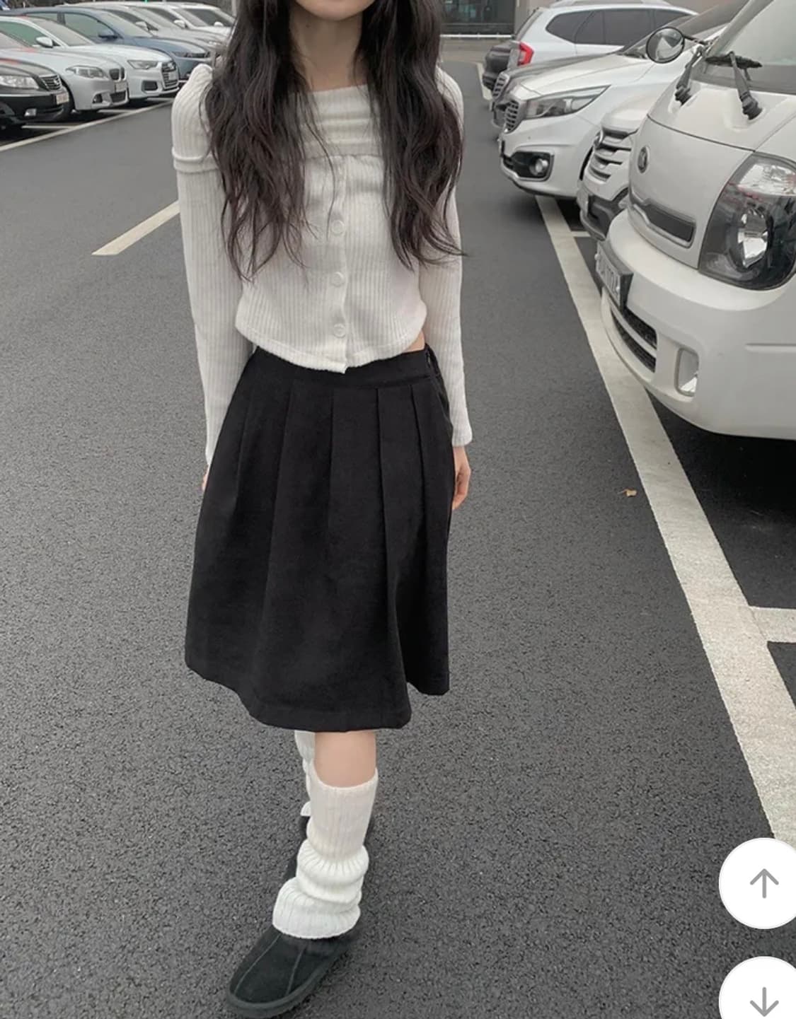 애니원모어 와샤 플리츠 미디 스커트 상품이미지4