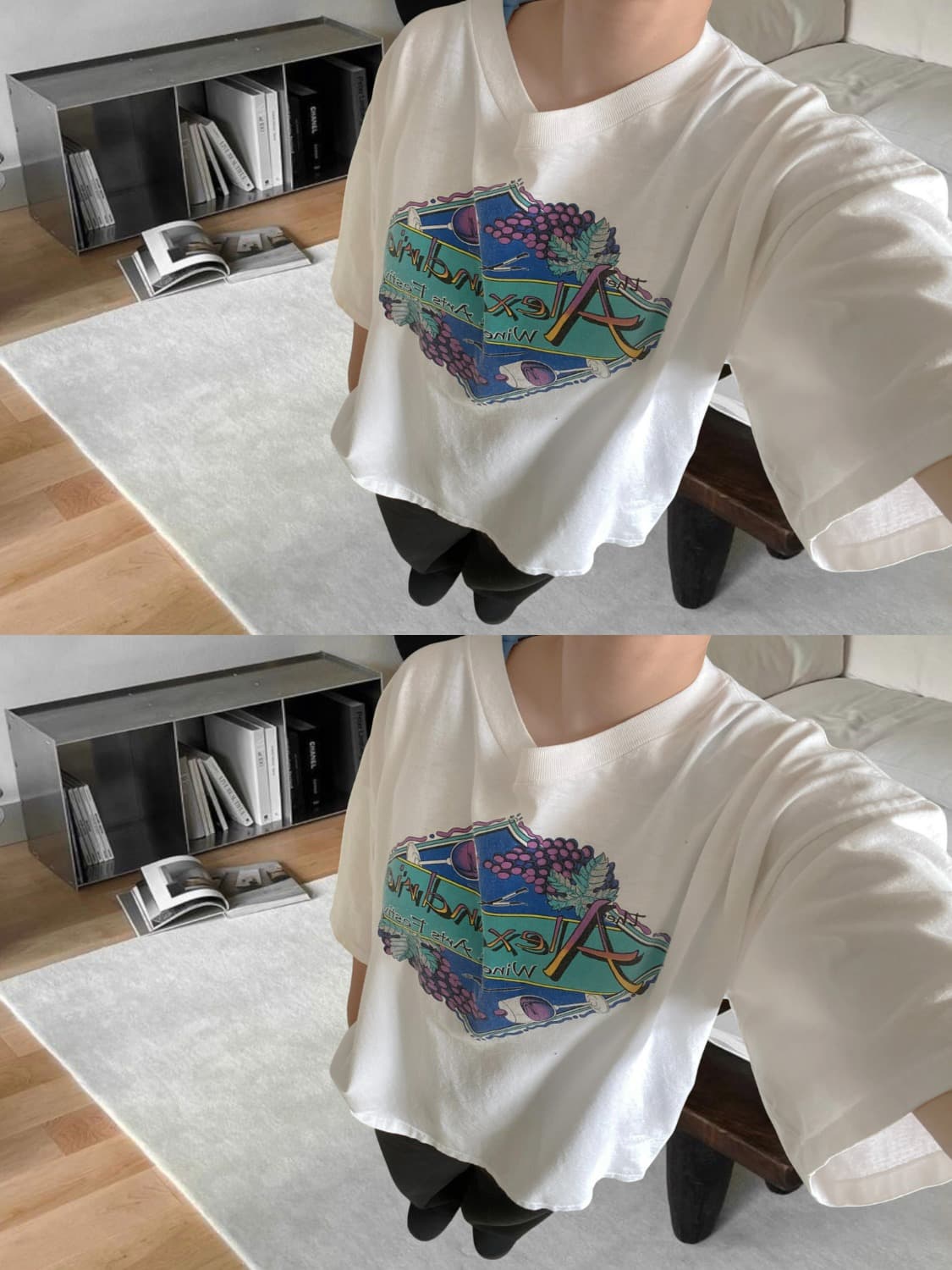 빈티지 1/2 프린팅 티셔츠 (Man XL) AB0831 상품이미지1