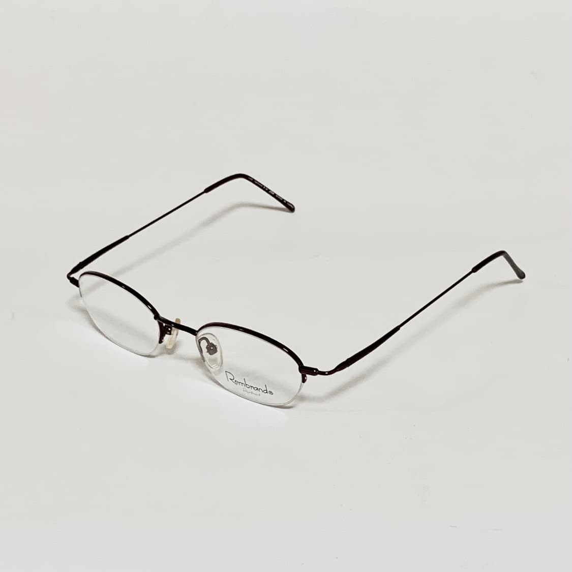 912 반무테 안경 슬림 오벌 메탈 브라운 빈티지 타원형 남녀공용 상품이미지3