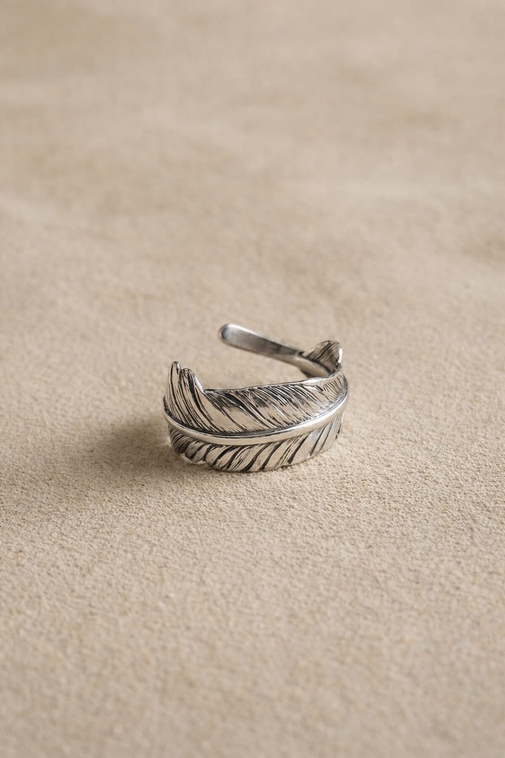 (925)페더 오픈 실버 남자반지 상품이미지1