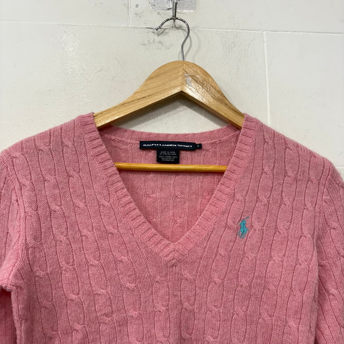 폴로랄프로렌 브이넥 꽈배기니트 상품이미지2