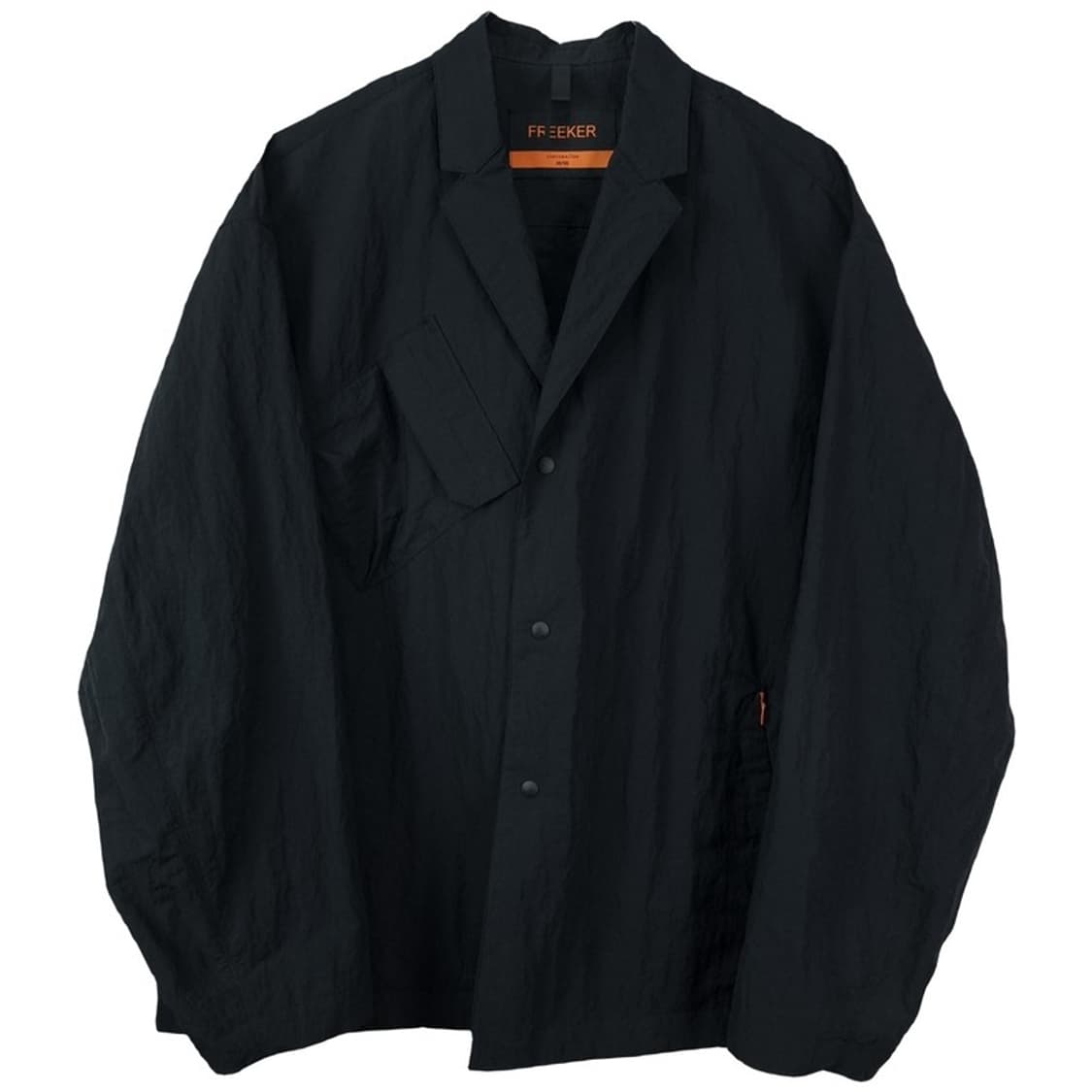 [커스텀멜로우] 오버사이즈 나일론 블레이저 자켓 블랙 M19947 상품이미지2