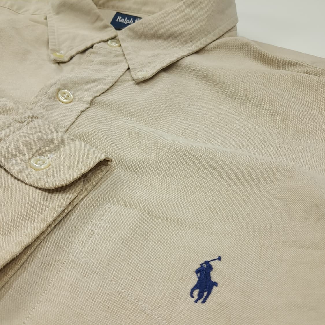 CL849 XL 폴로 90s 헤비옥스포드 샌드브라운 빅셔츠 남방 상품이미지4