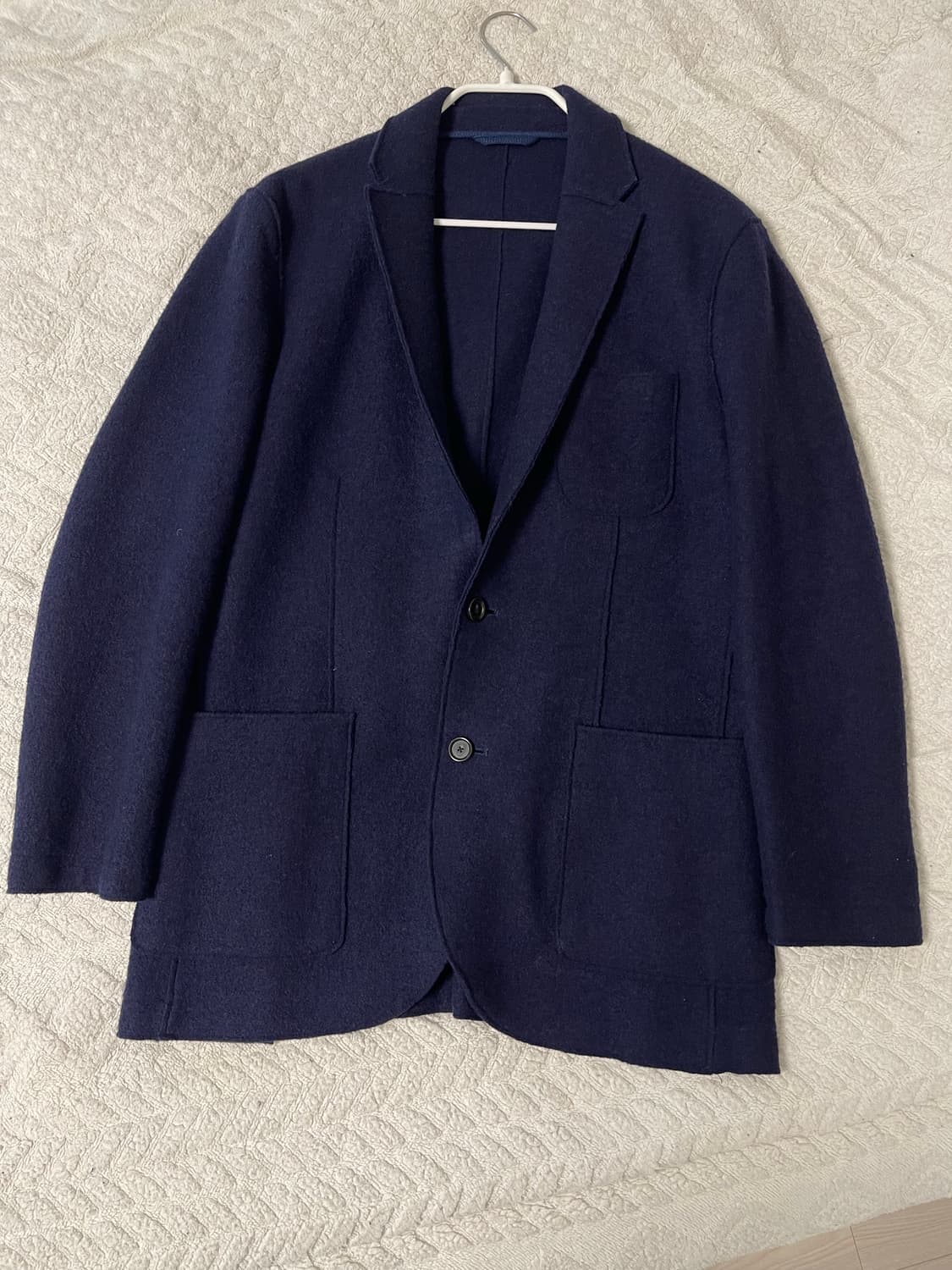 맨온더분 언컨 울 혼방 자켓 네이비 M(100) 상품이미지2