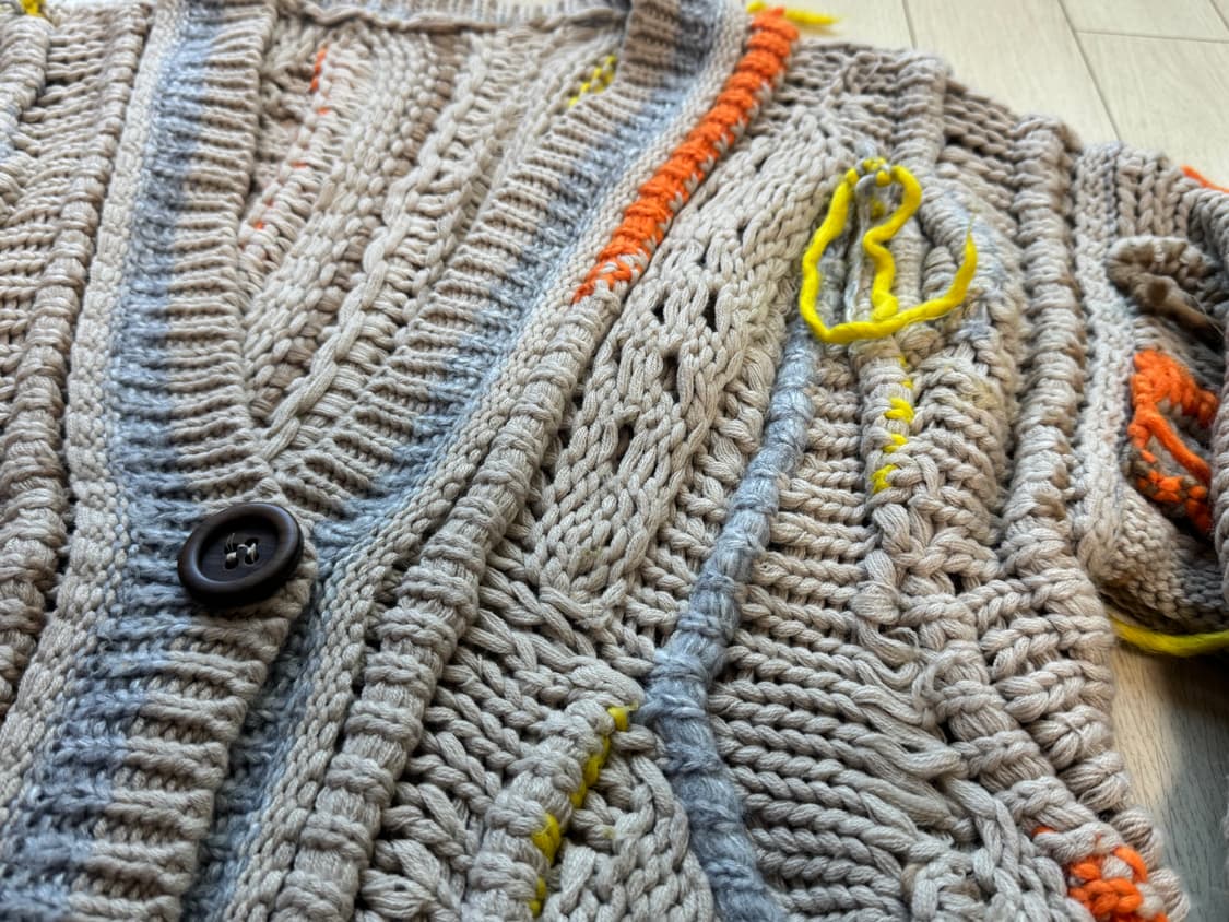 90s 핸드메이드 케이블니트가디건 상품이미지3