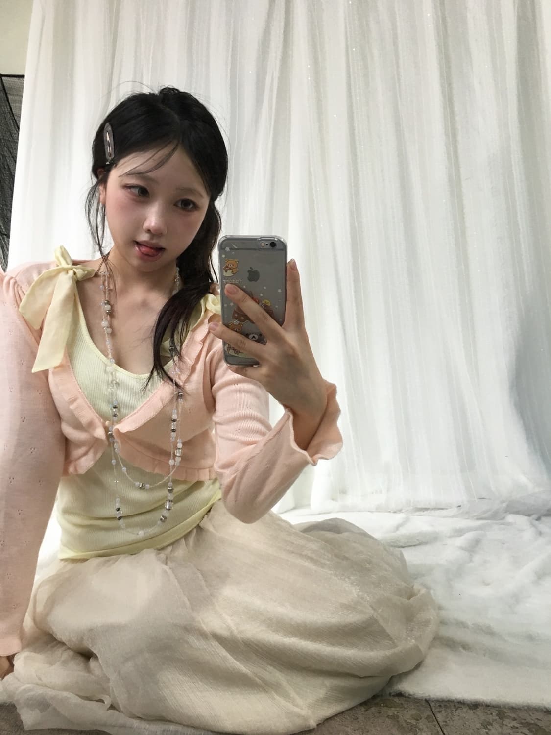 빈티지 레인보우 샤베트 발레코어 코디세트 상품이미지2