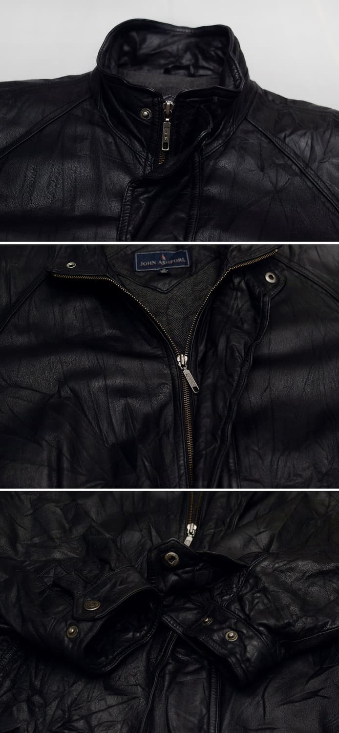 존 애쉬포드 천연가죽 링클레더 웜파일 봄버 자켓 (XL / 105+) 상품이미지9