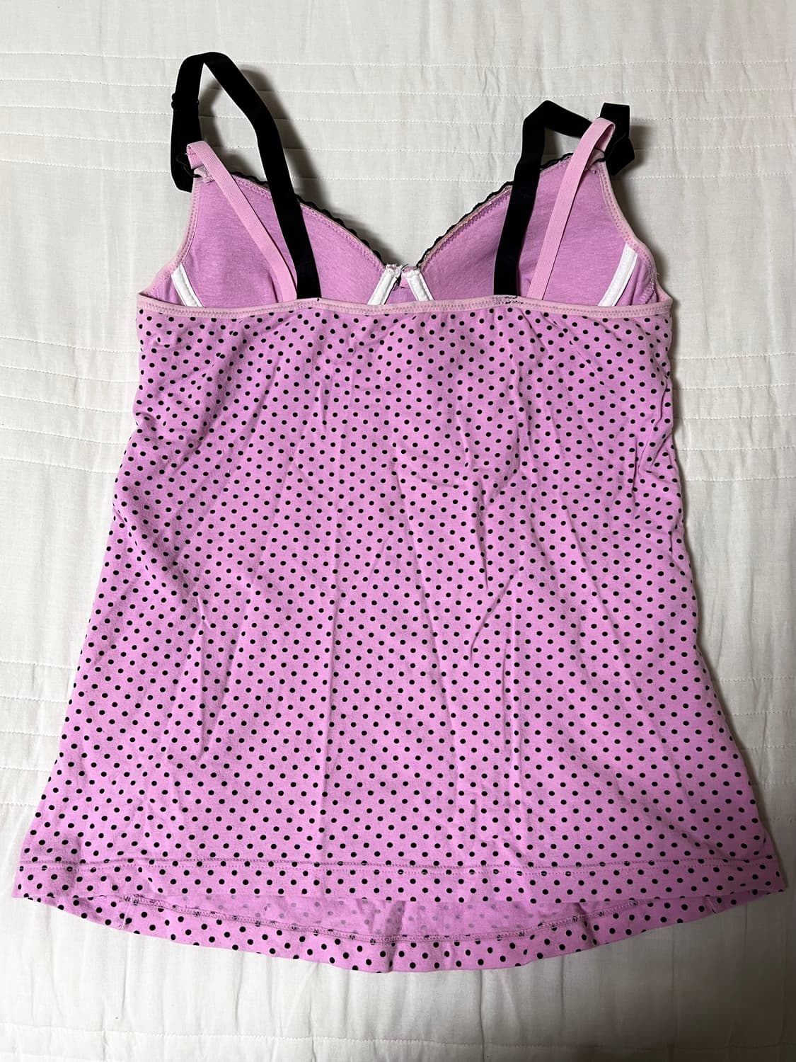 도트 레이스 리본 핑크 슬리브리스 탑 / 갸루 상품이미지2