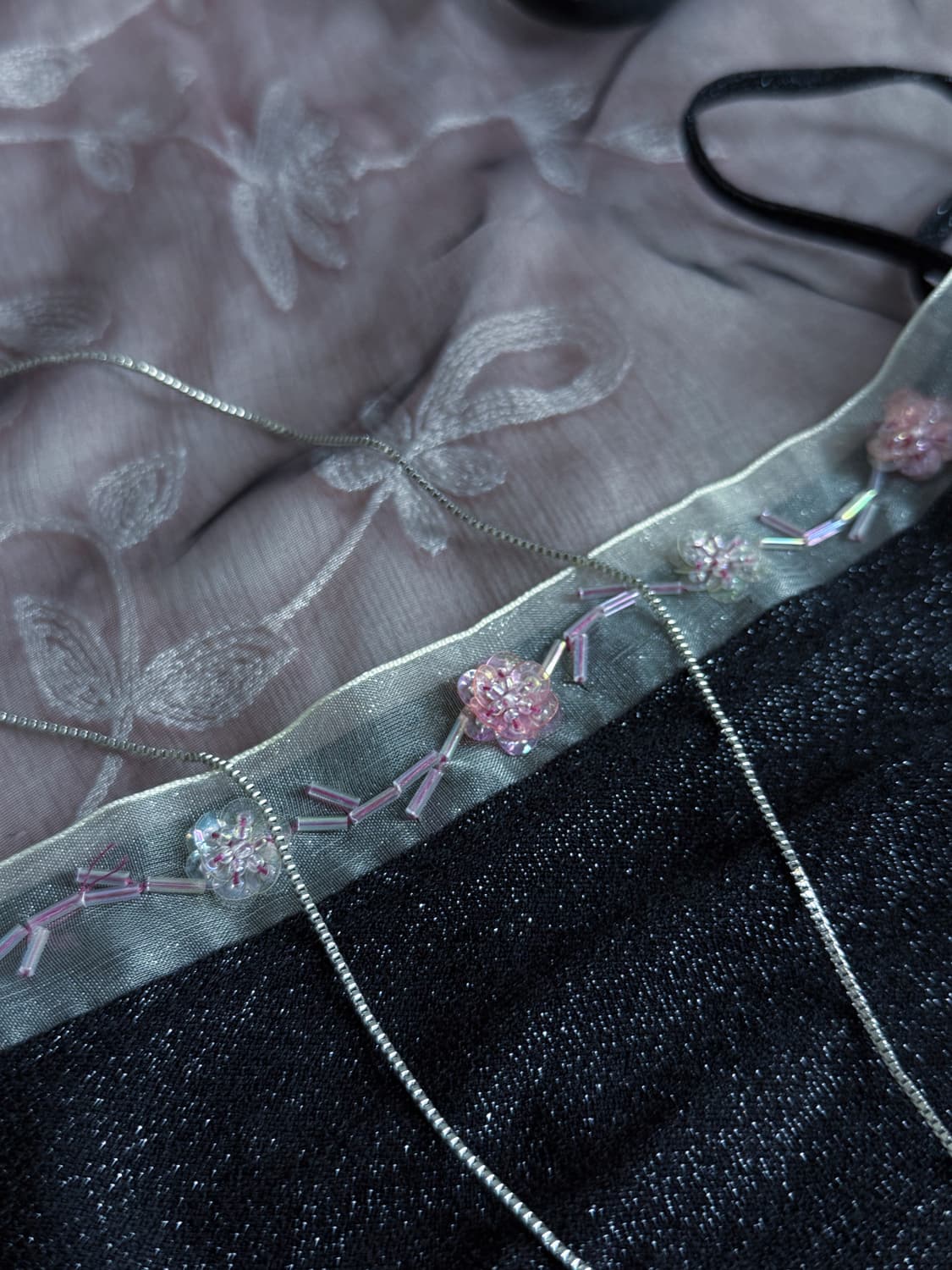 Floral Beaded Glitter Sleeveless 0181 상품이미지3