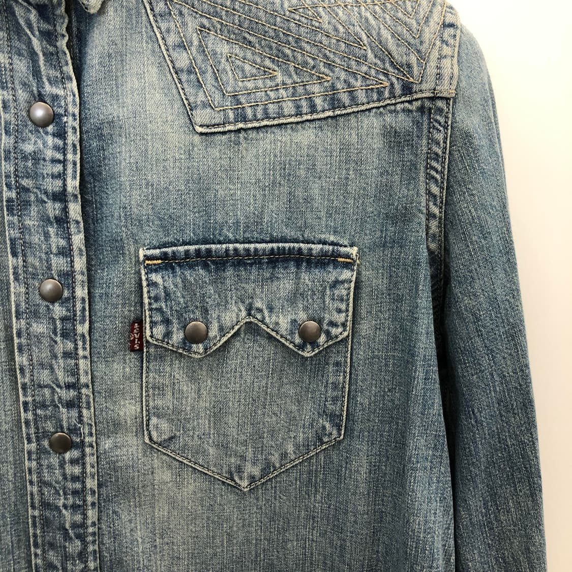 리바이스 웨스턴 데님셔츠 S 스냅단추 상품이미지2