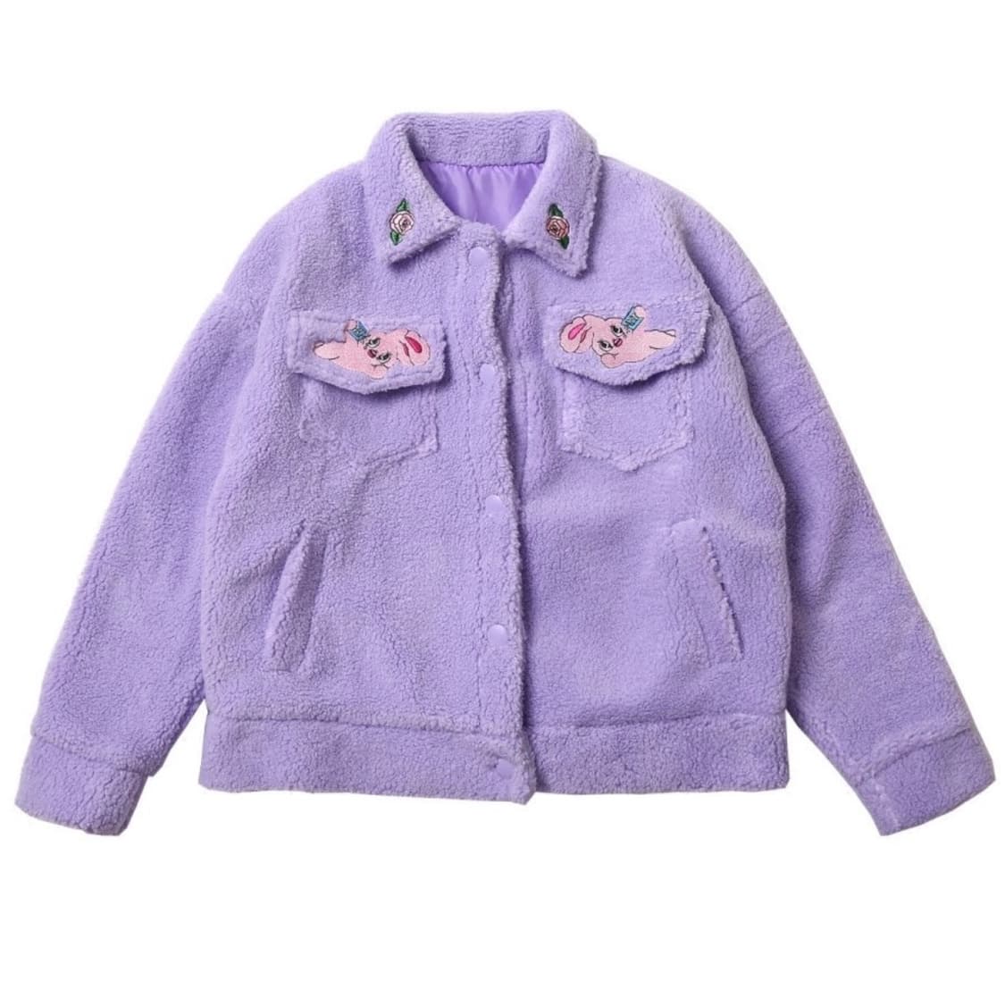레이지오프 X 에스더버니 연보라 양털 자켓 상품이미지3