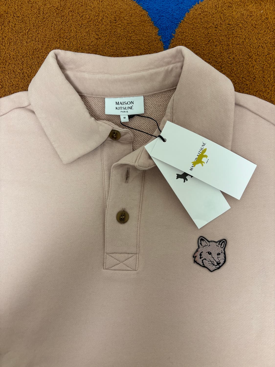(새상품/택,여분단추풀구성⭕️) 메종키츠네 폭스헤드오버사이즈 폴로스웻셔츠 상품이미지2