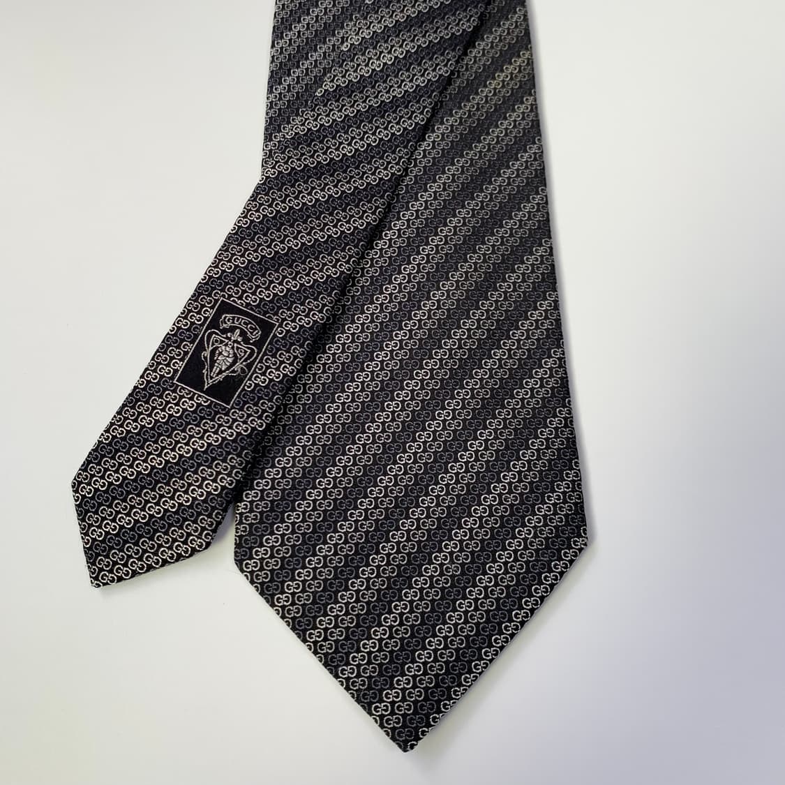 구찌(GUCCI) GG스몰로고 모노그램 블랙 명품넥타이 A+등급 상품이미지4