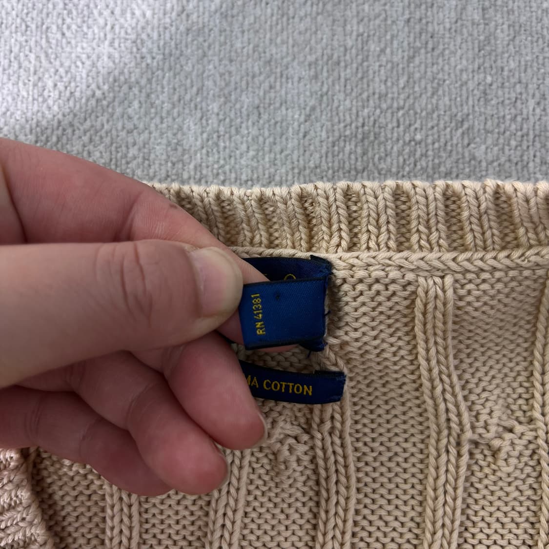 W 95 폴로랄프로렌 꽈배기 브이넥 니트 상품이미지4