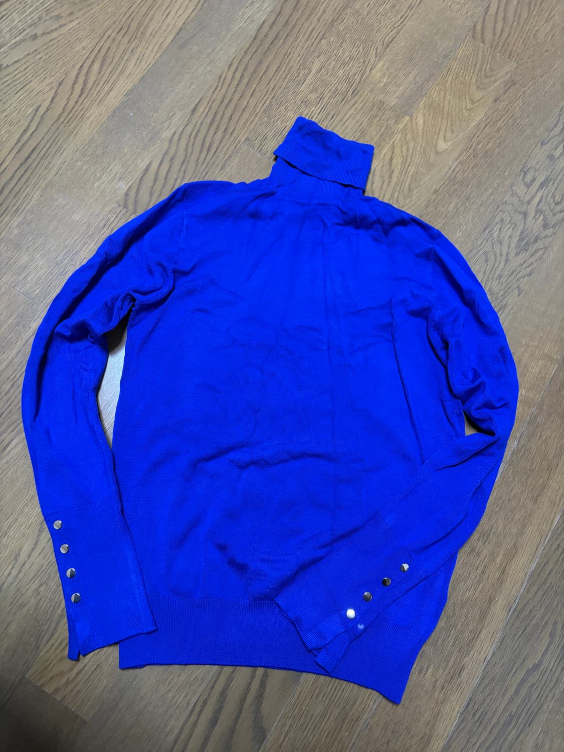 자라 베이직 플레인 니트 스웨터 하이넥 블루 상품이미지1