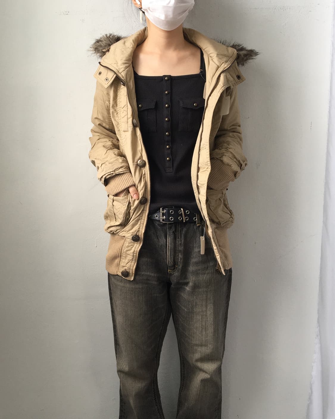 Fake fur hood jacket 상품이미지6