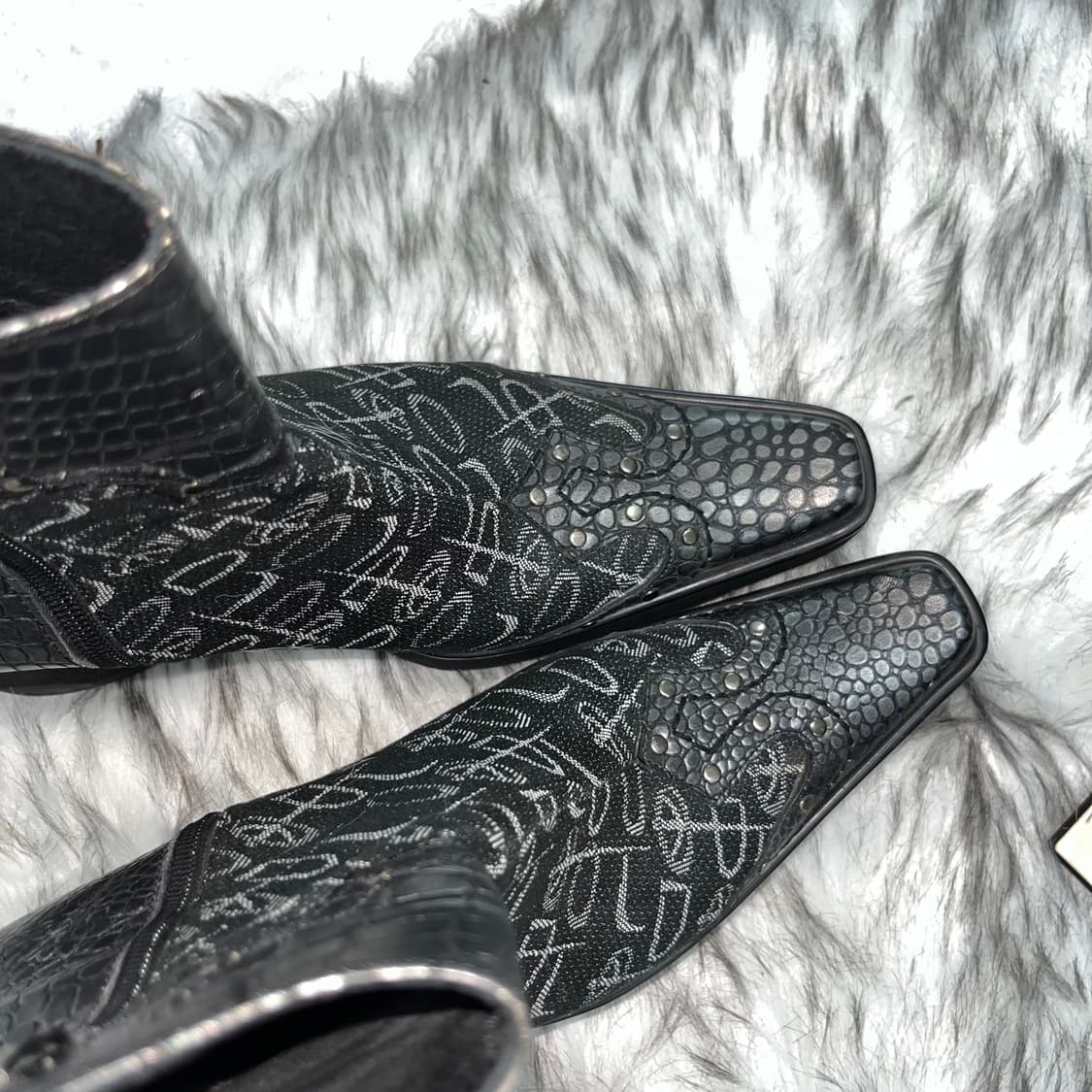 빈티지 스터드 포인트 웨지 부츠 상품이미지5