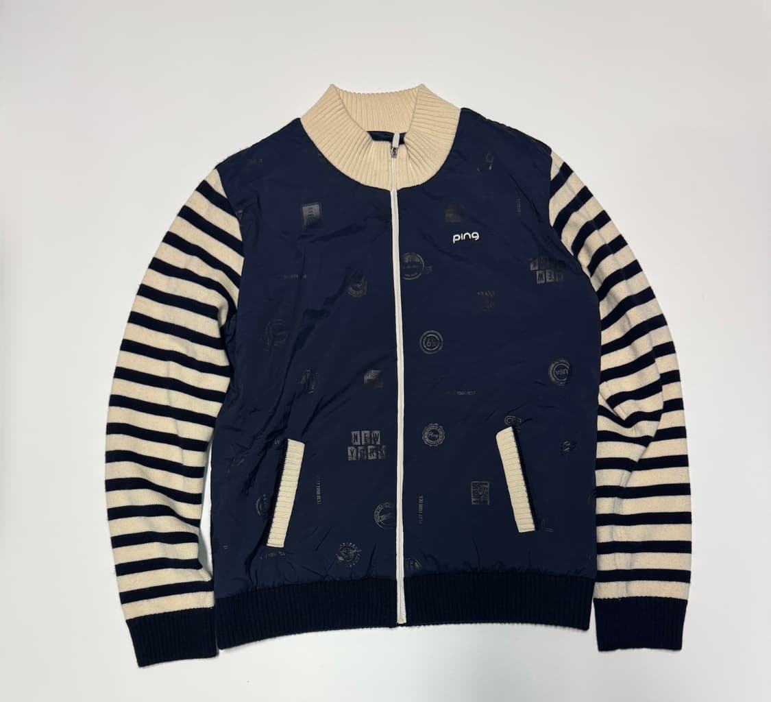 여성 핑 PING 골프 스트라이프 소매 방풍 니트 집업 s 상품이미지1